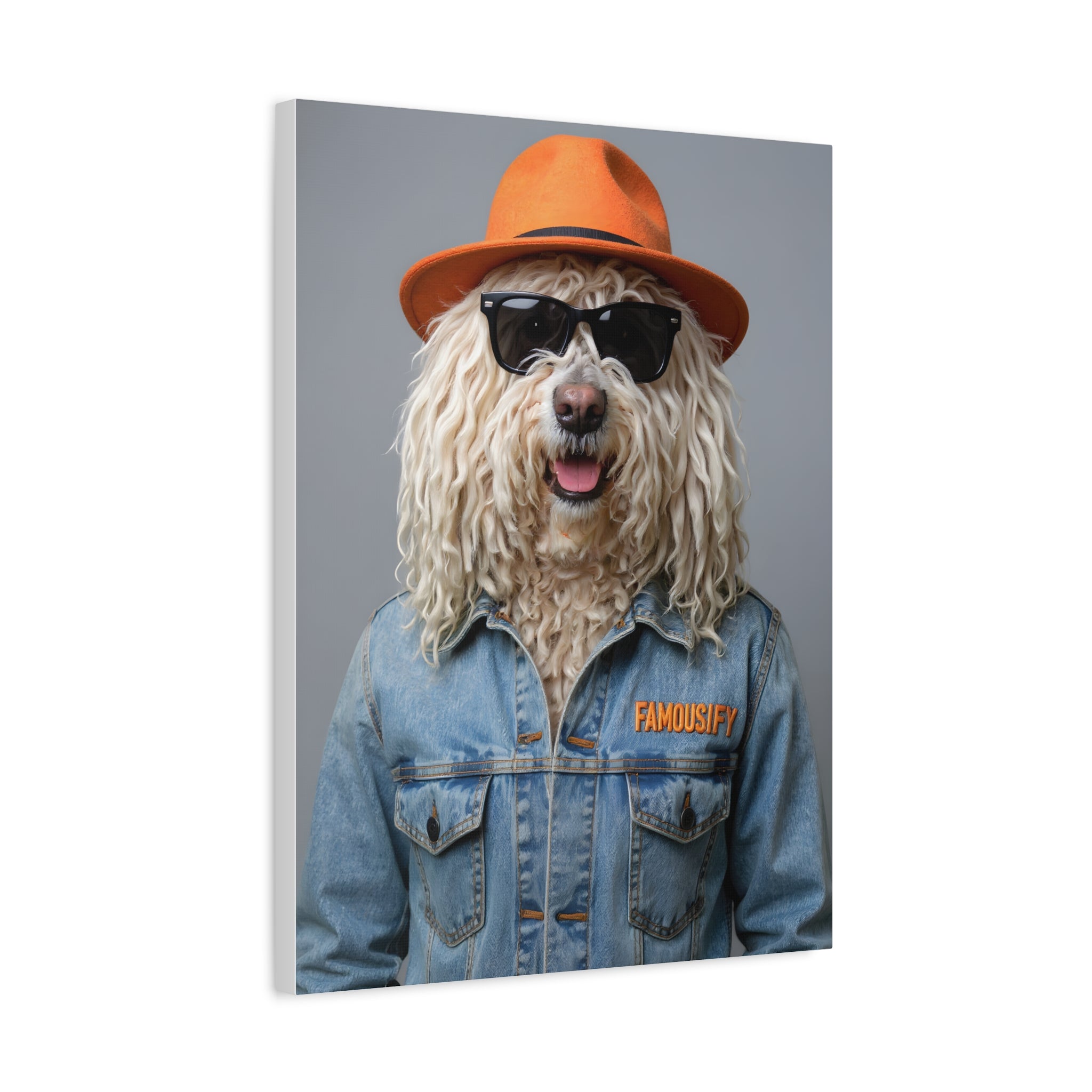 Dog Portrait Canvas - Denim Style - be590e2f