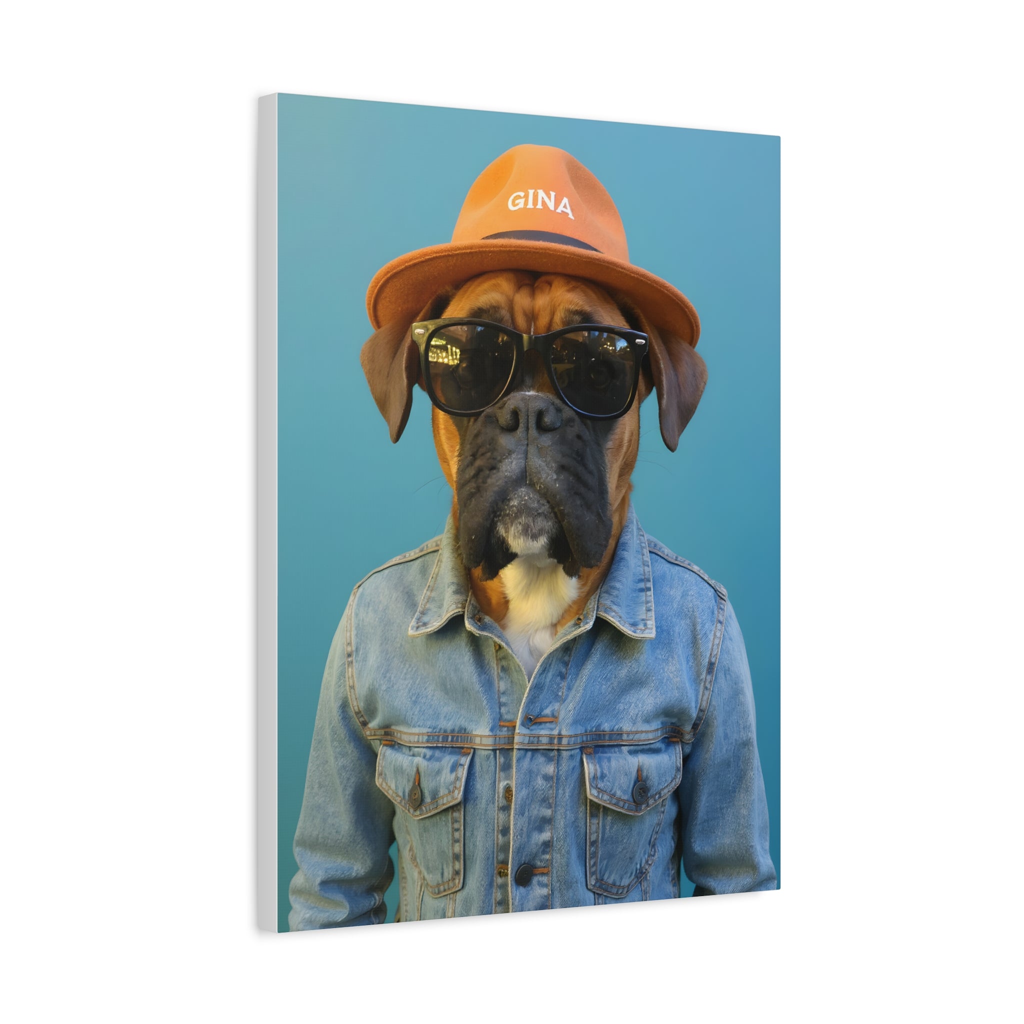 Dog Portrait Canvas - Denim Style - daee25e9