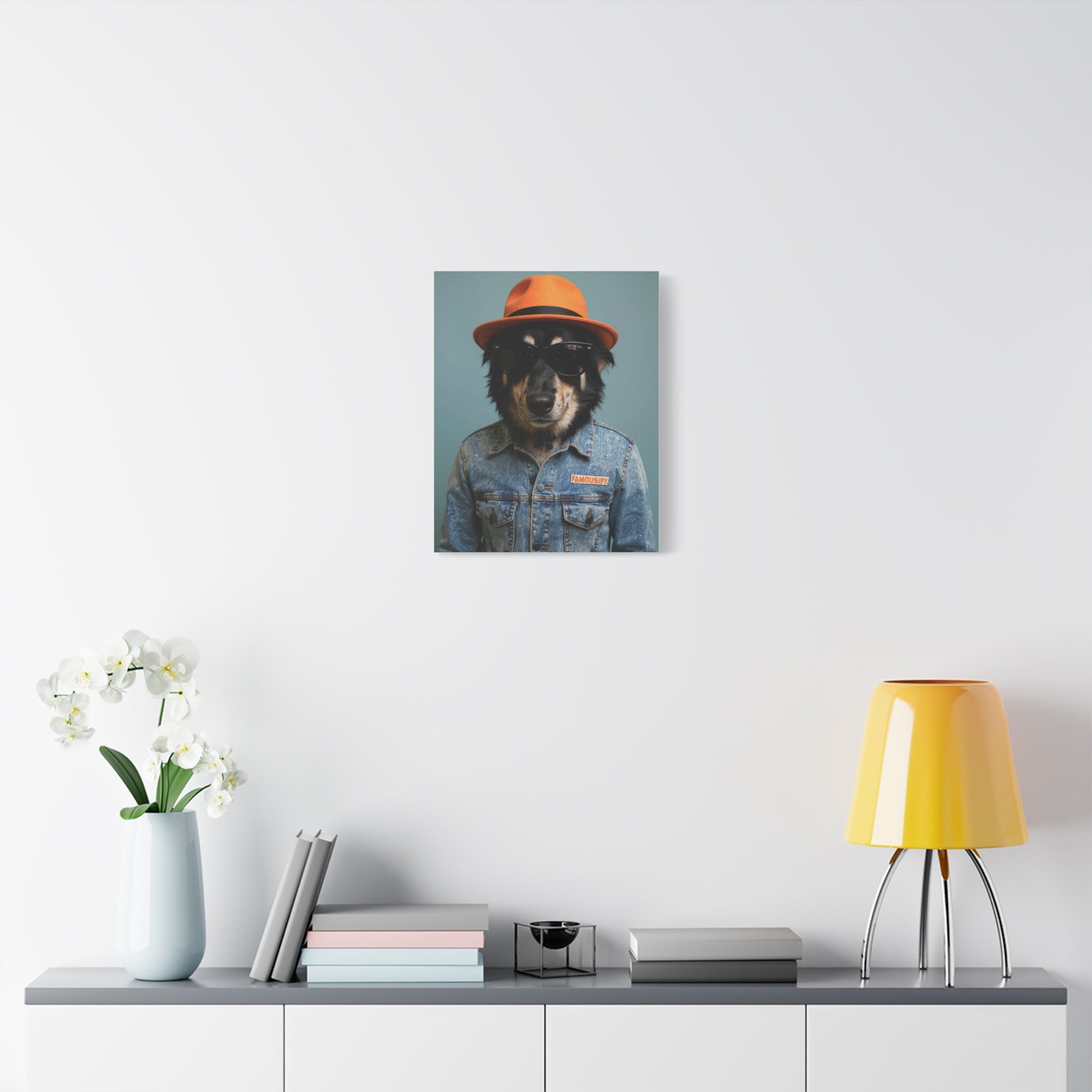 Dog Portrait Canvas - Denim Style - b28353ac