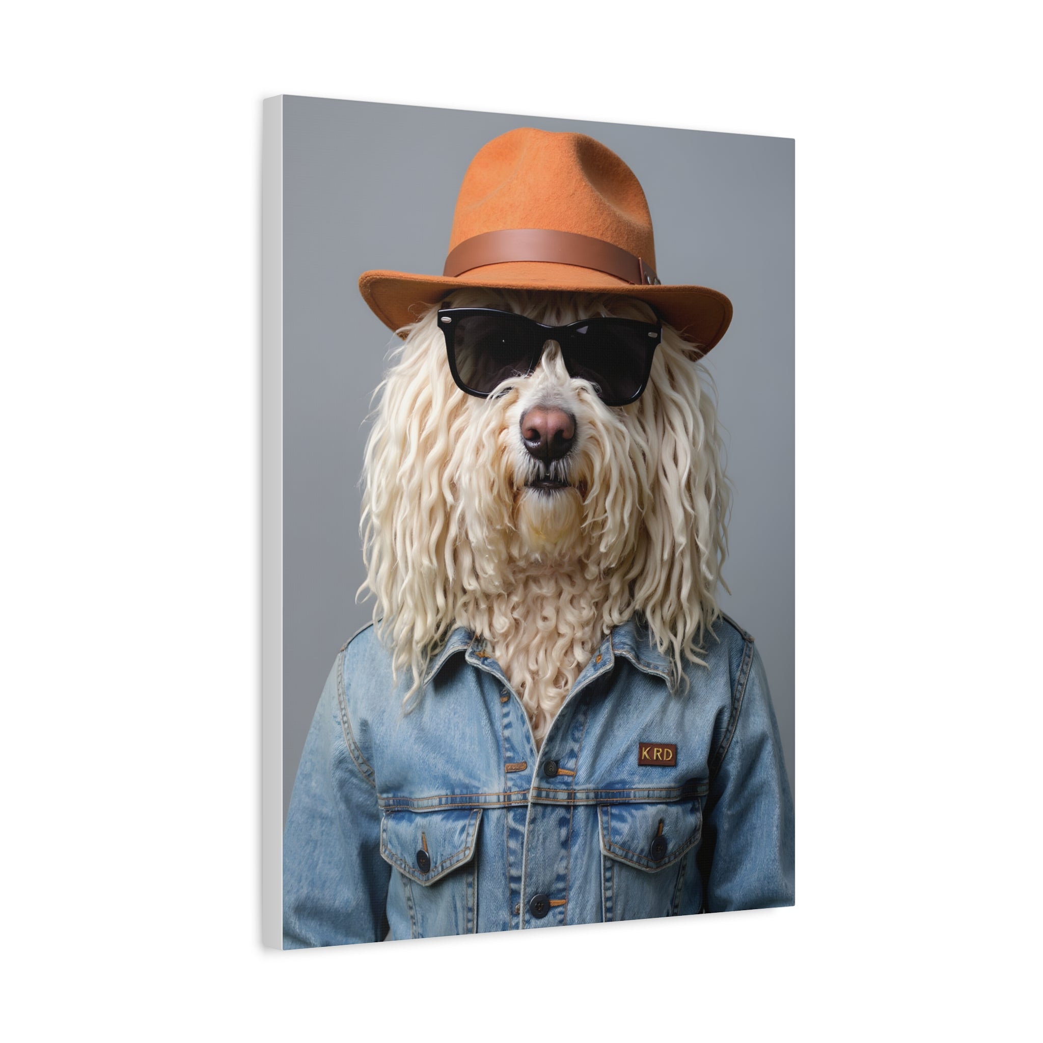 Dog Portrait Canvas - Denim Style - 1f8792bc