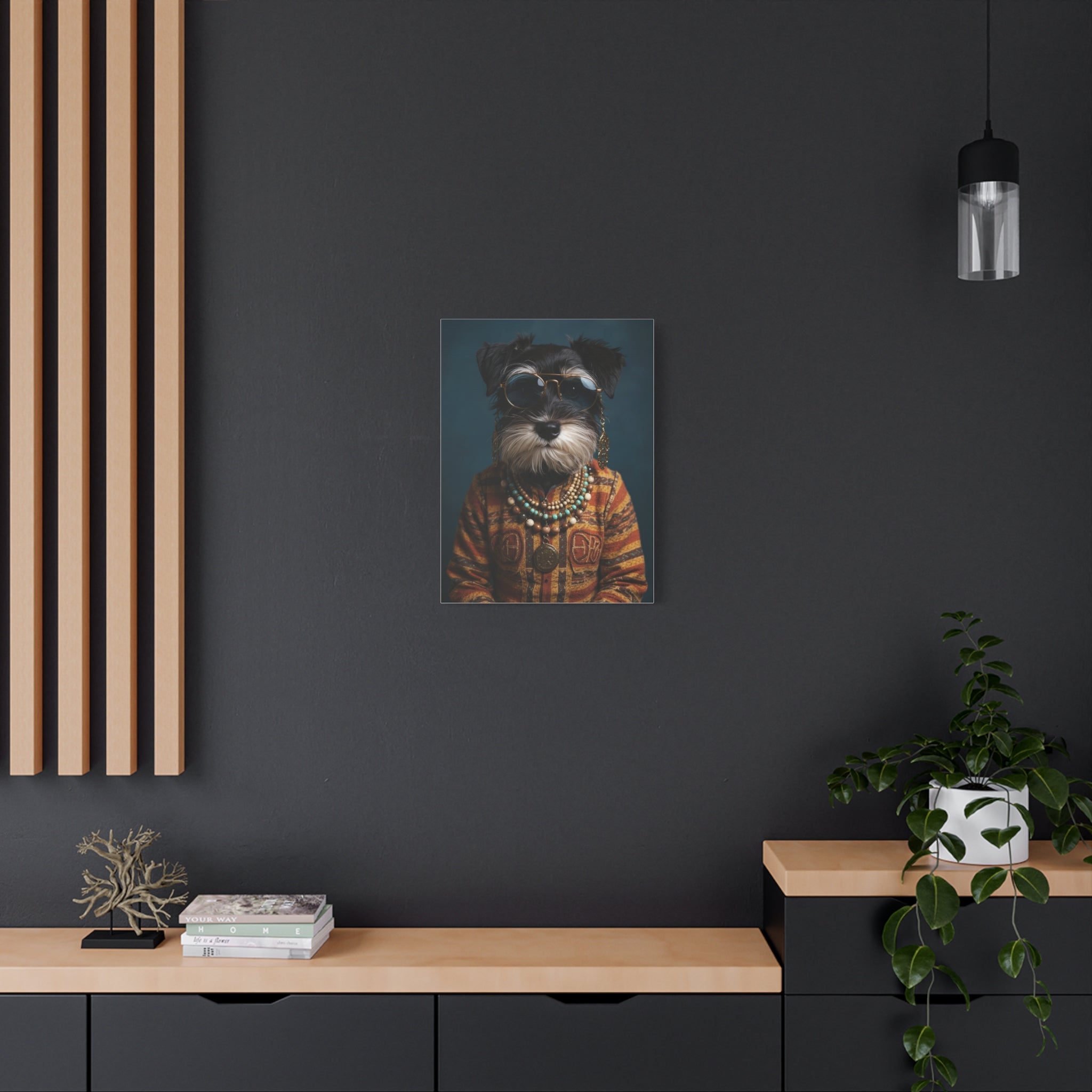 Dog Portrait Canvas - Hippy Style - 0add9bad