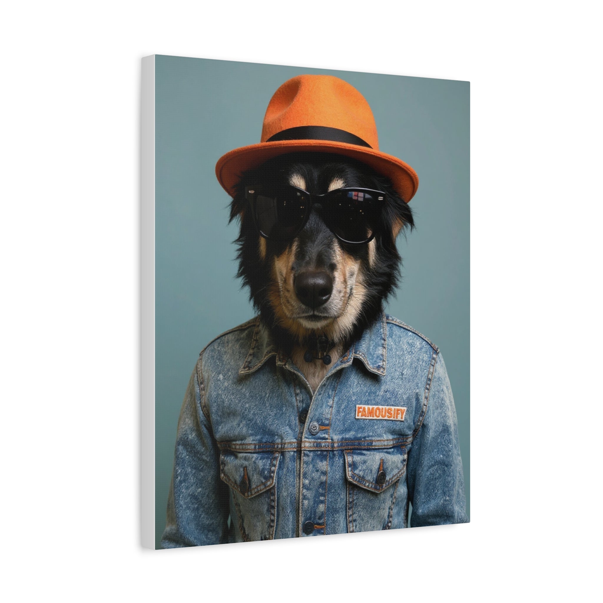 Dog Portrait Canvas - Denim Style - b28353ac