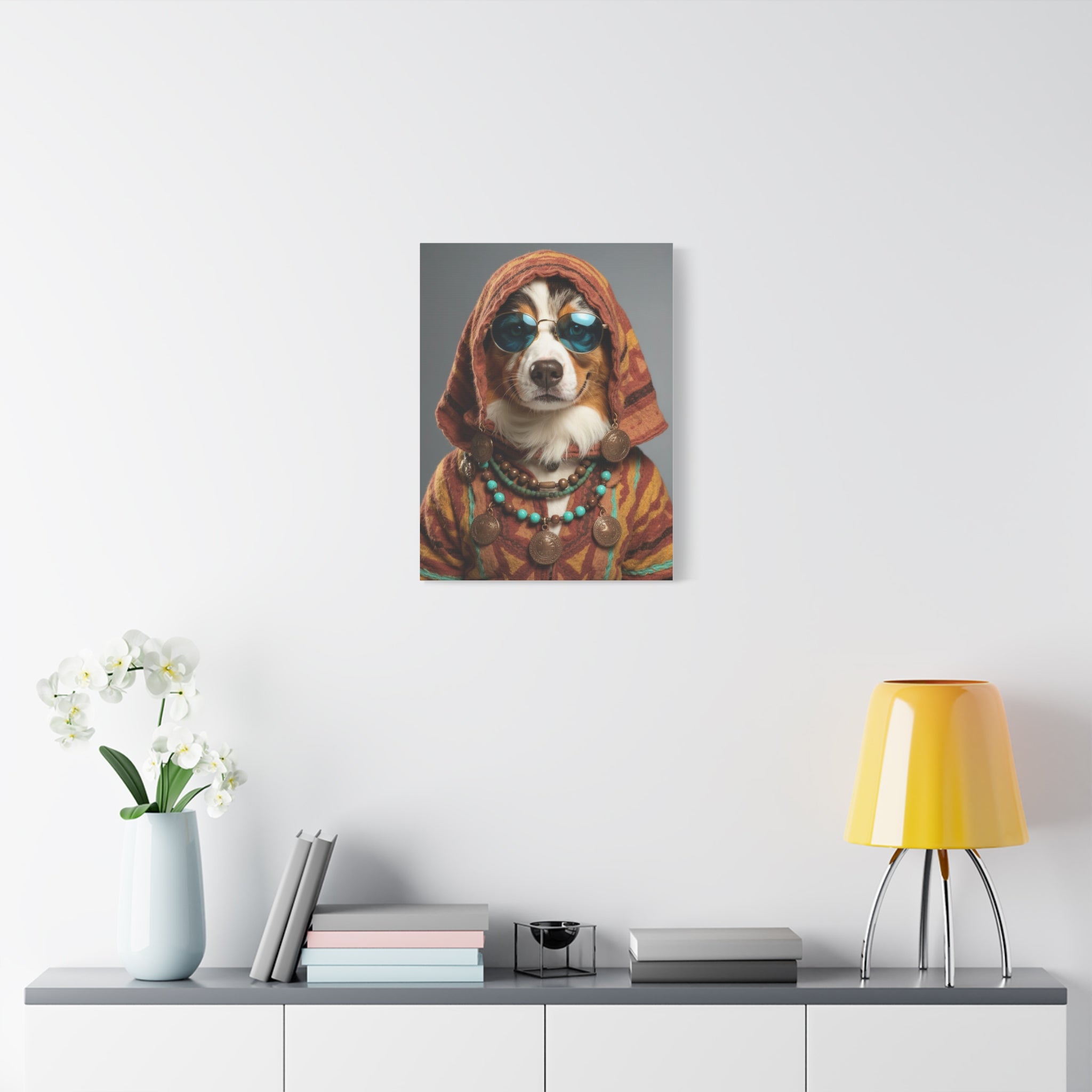 Dog Portrait Canvas - Hippy Style - 6056fc2d