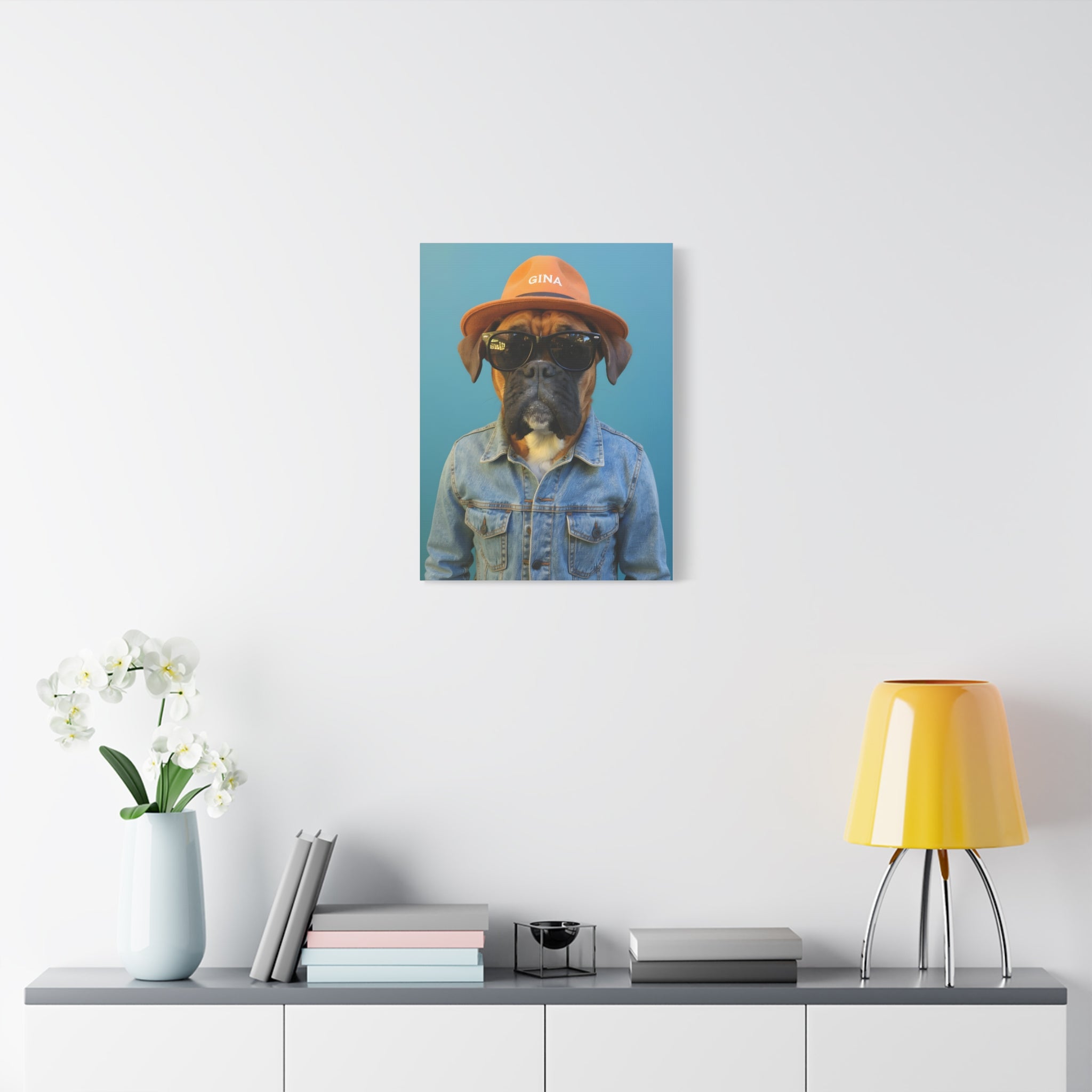 Dog Portrait Canvas - Denim Style - daee25e9