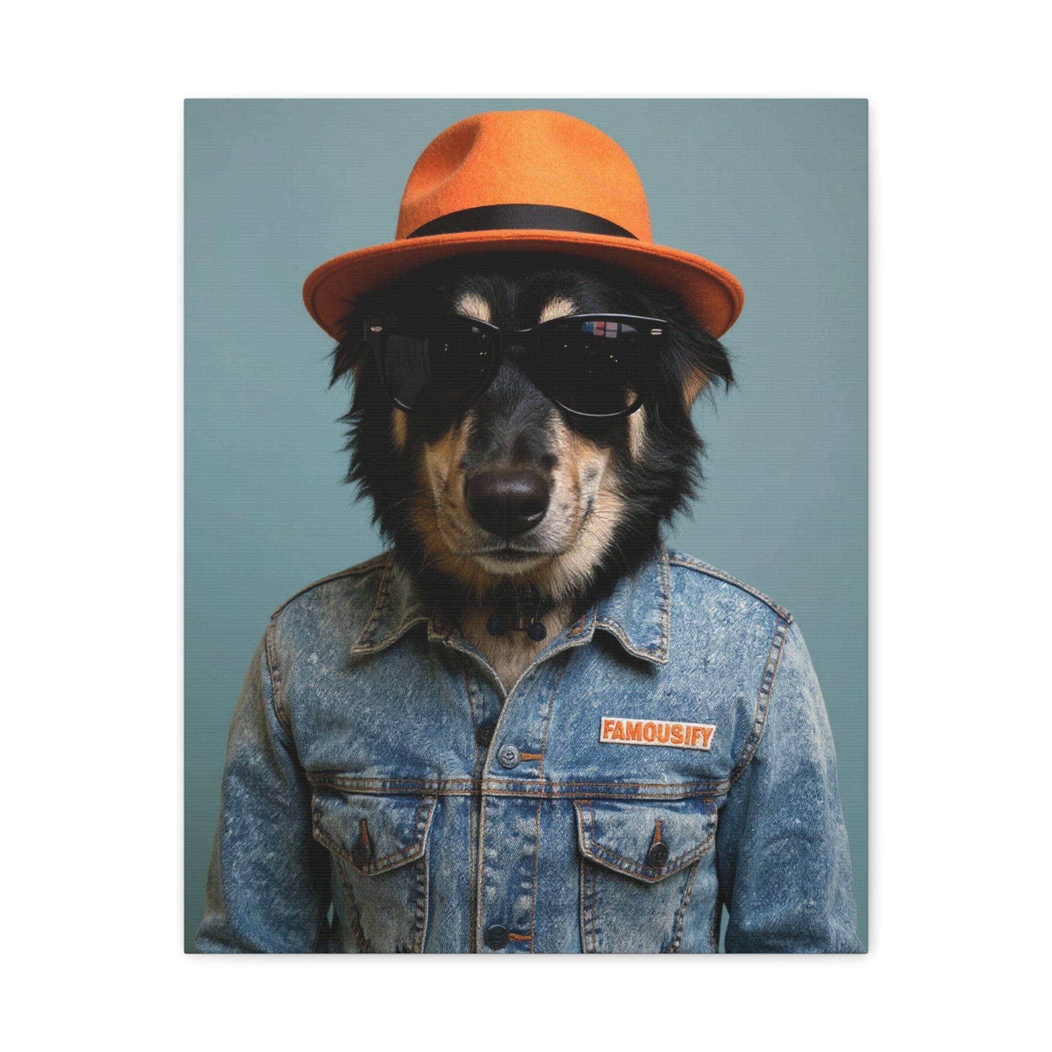 Dog Portrait Canvas - Denim Style - b28353ac