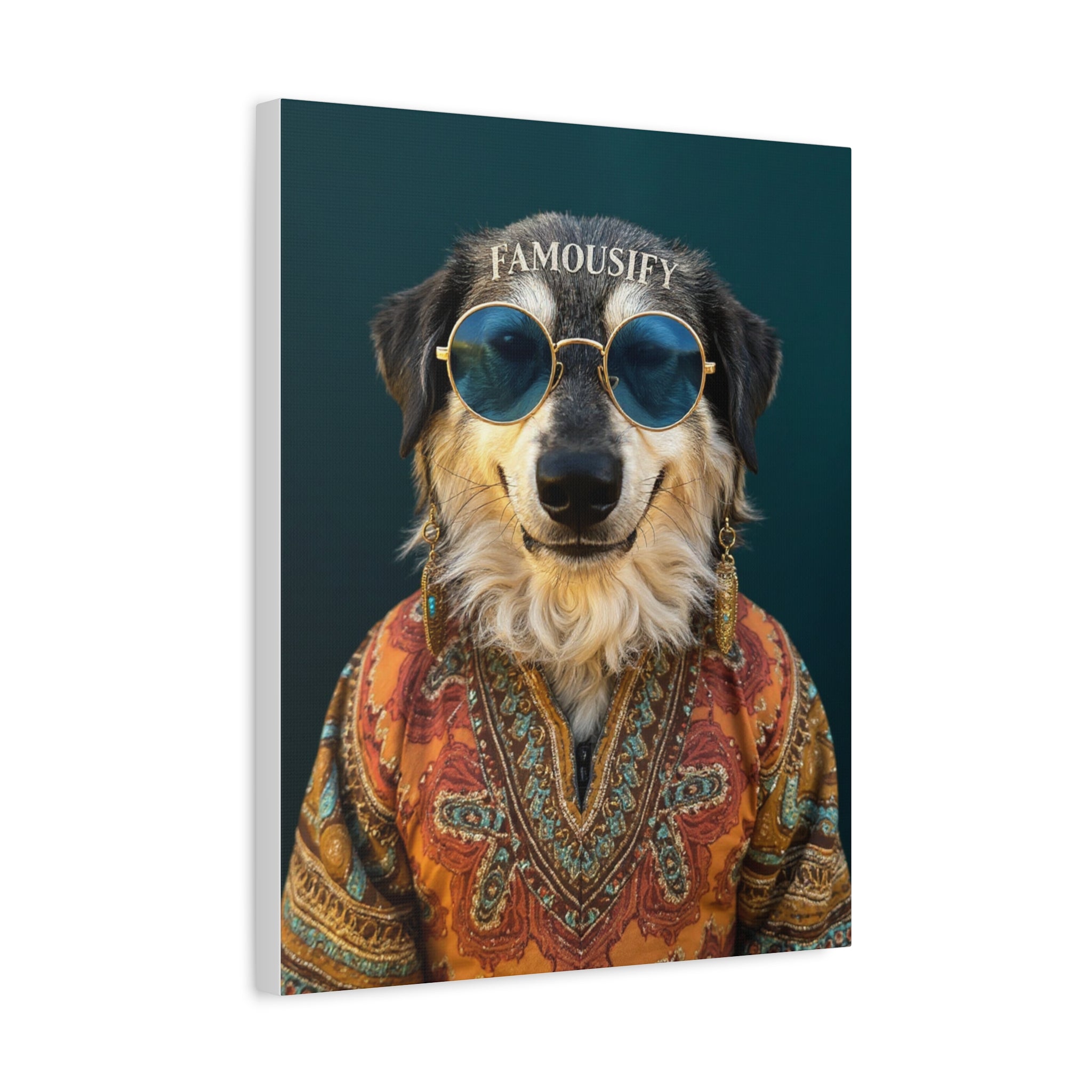 Dog Portrait Canvas - Hippy Style - e4104067