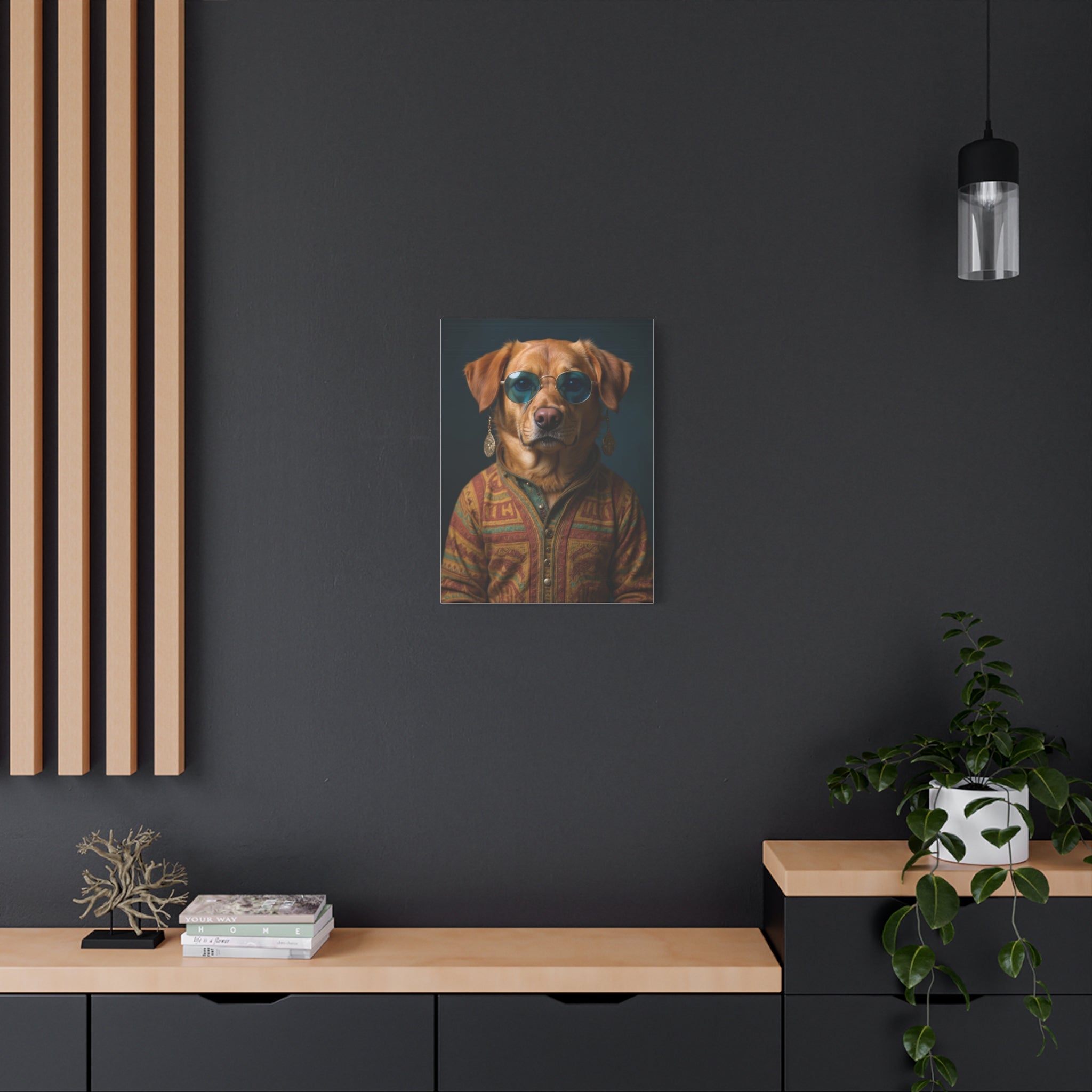 Dog Portrait Canvas - Hippy Style - 464d8817