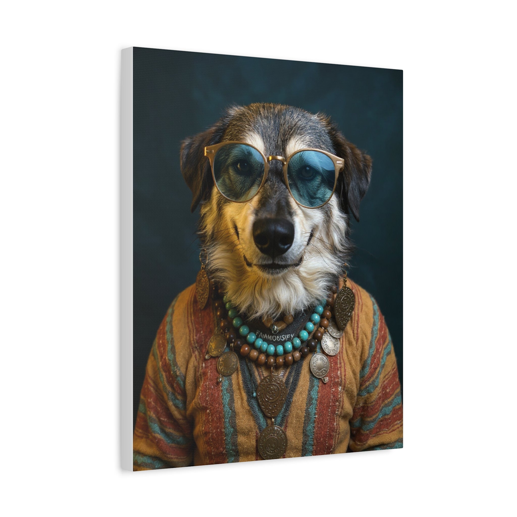 Dog Portrait Canvas - Hippy Style - 900ea907