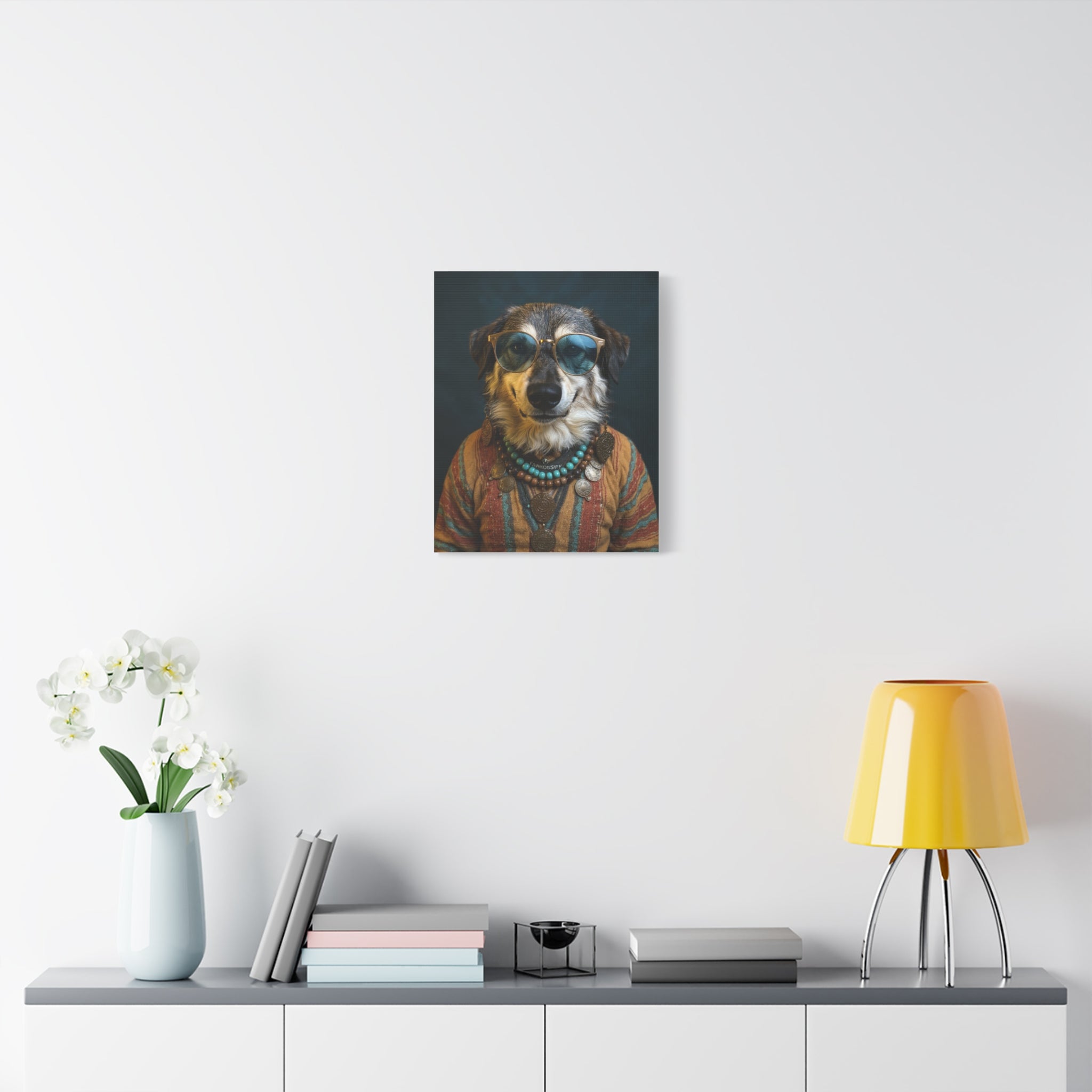 Dog Portrait Canvas - Hippy Style - 900ea907