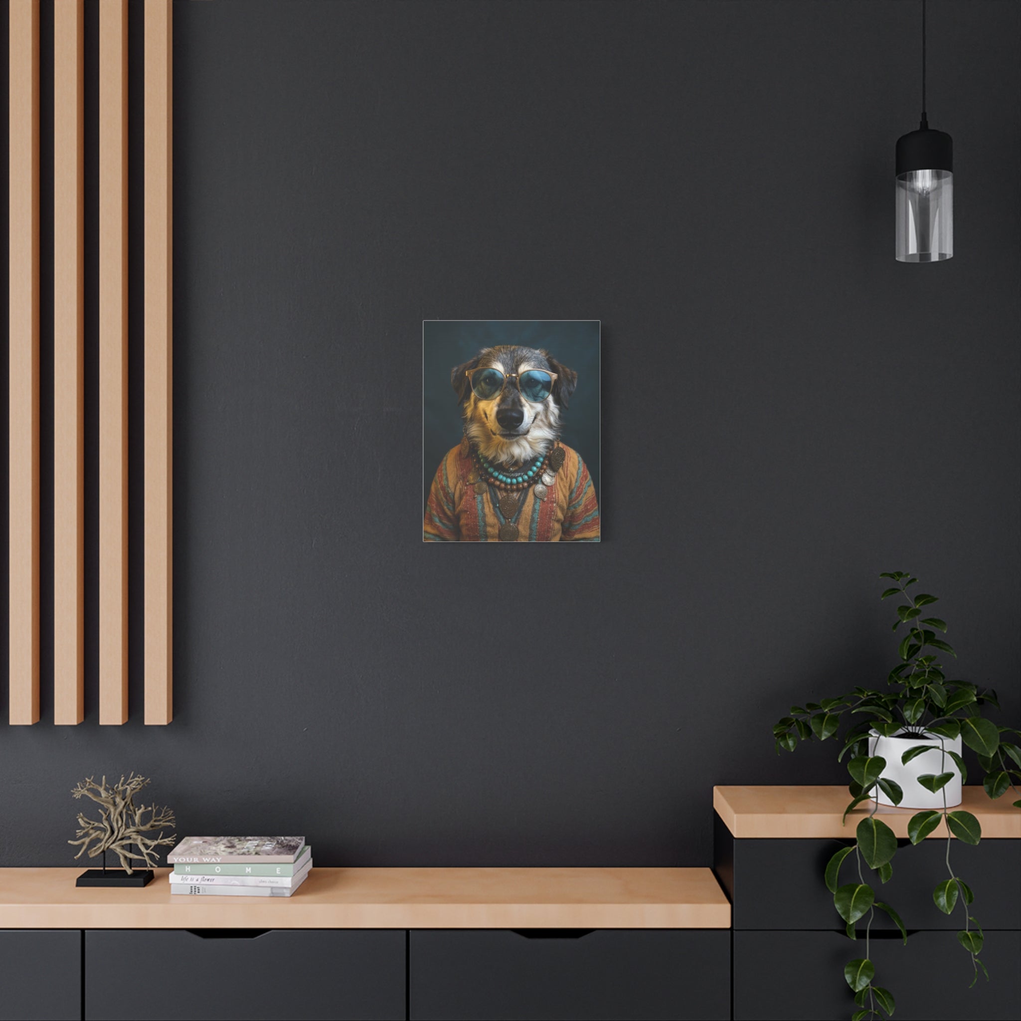 Dog Portrait Canvas - Hippy Style - 900ea907