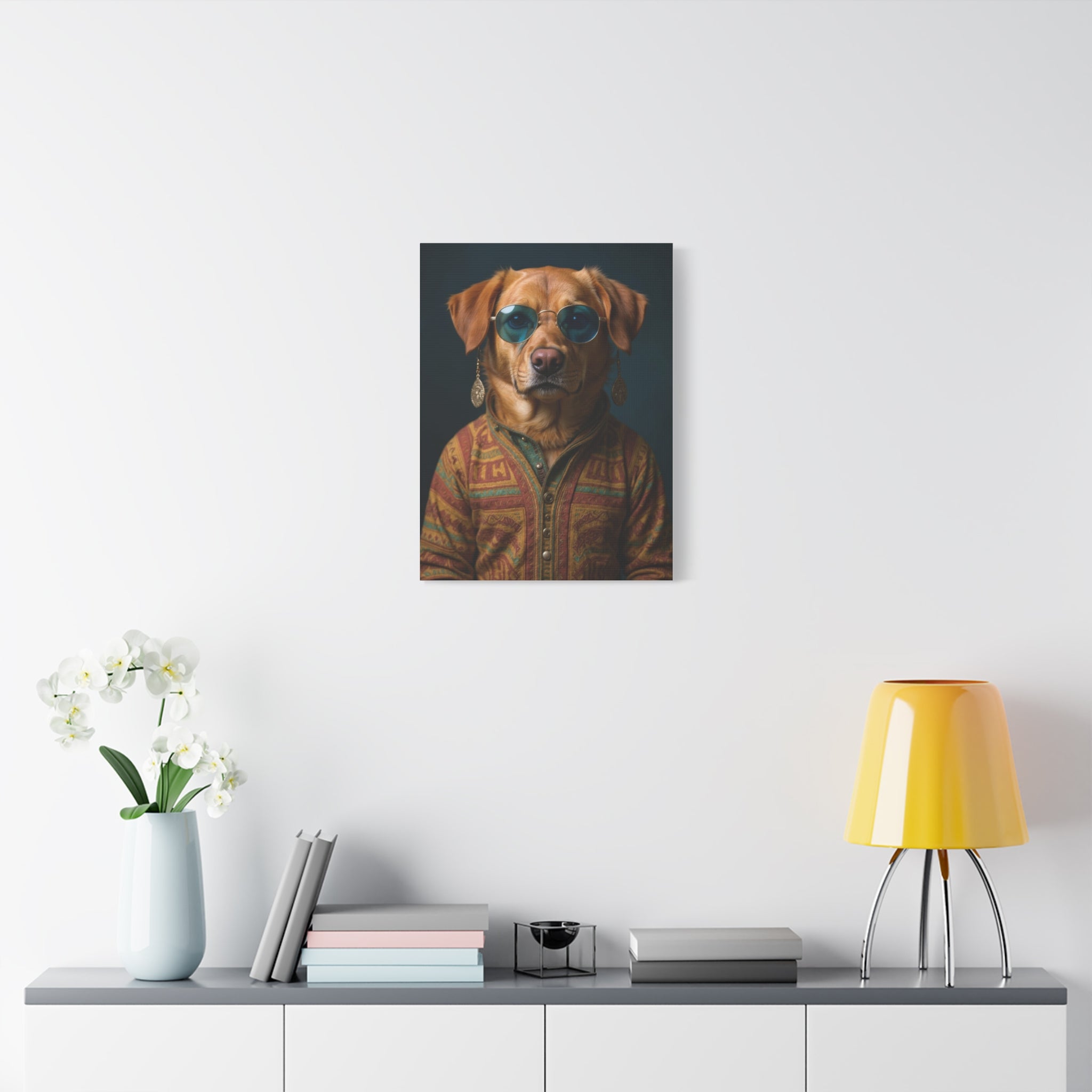 Dog Portrait Canvas - Hippy Style - 464d8817
