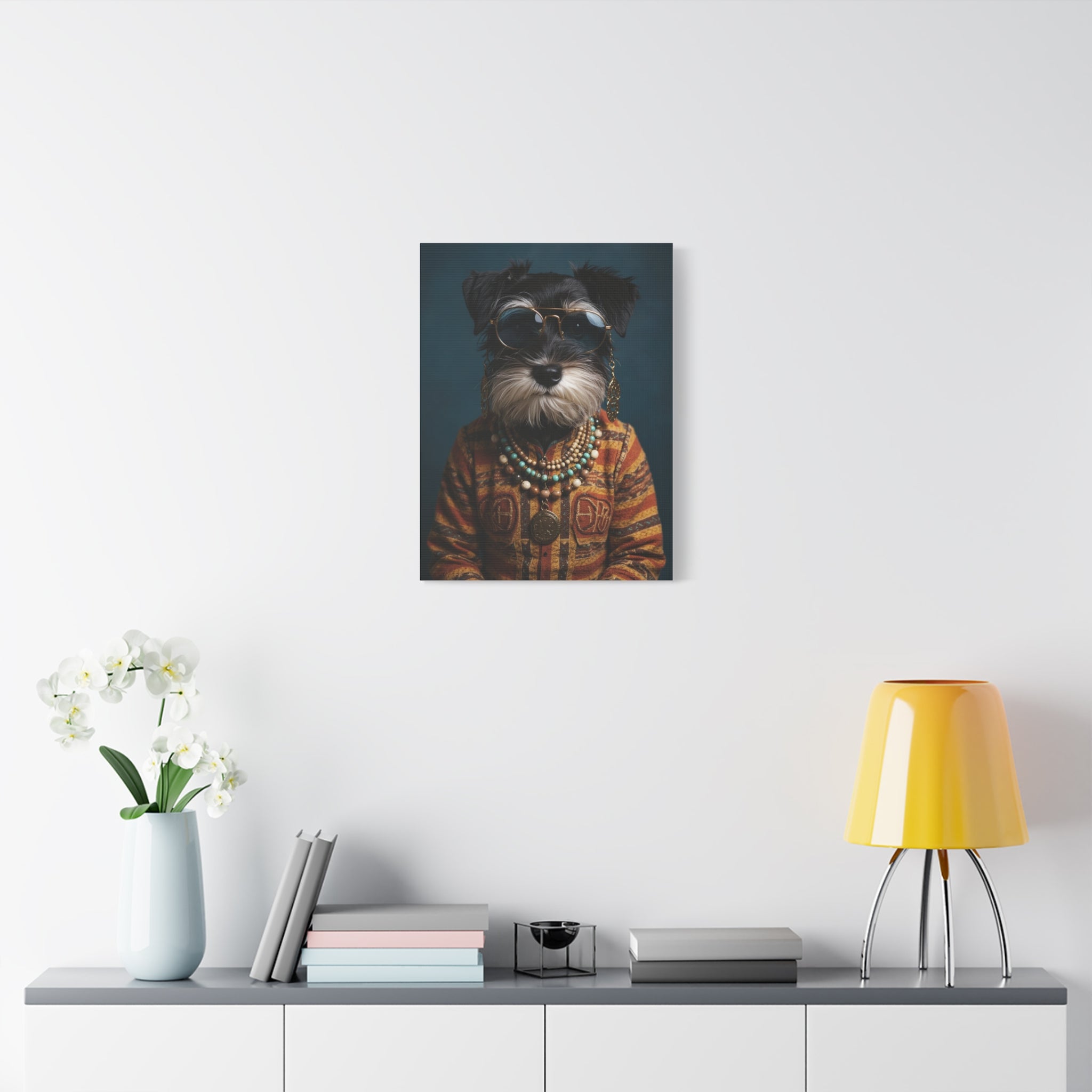 Dog Portrait Canvas - Hippy Style - 0add9bad