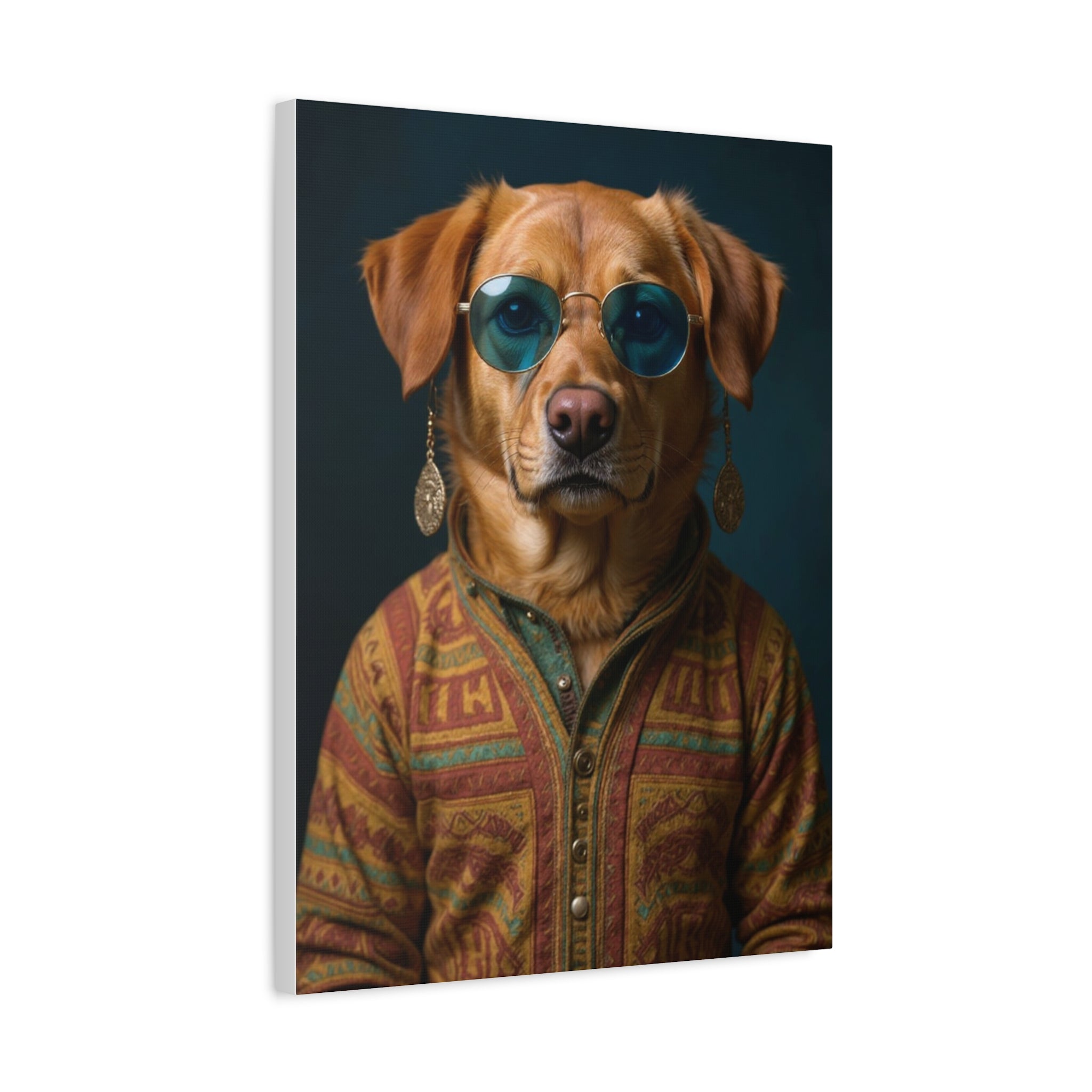 Dog Portrait Canvas - Hippy Style - 464d8817