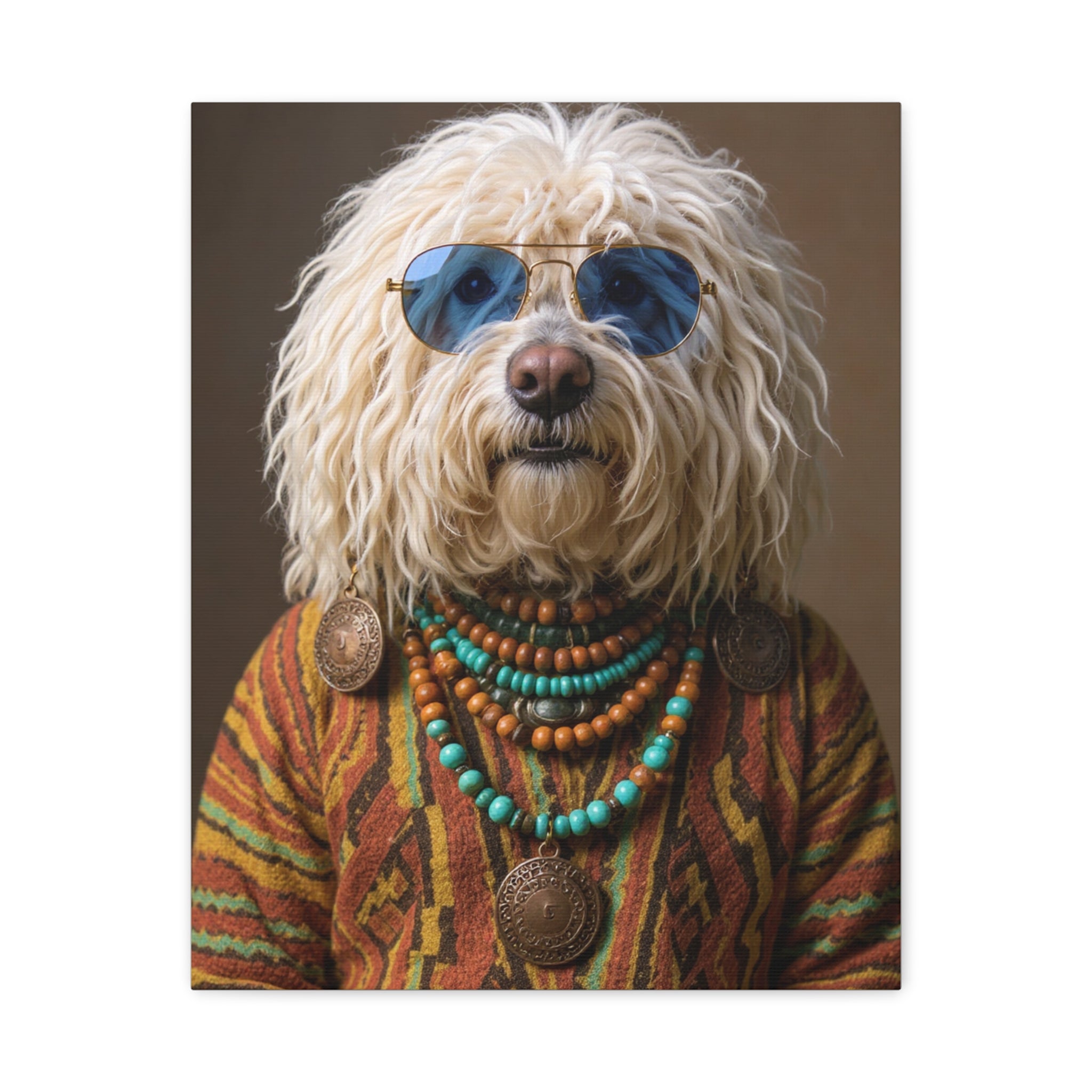 Dog Portrait Canvas - Hippy Style - cdd2d15b