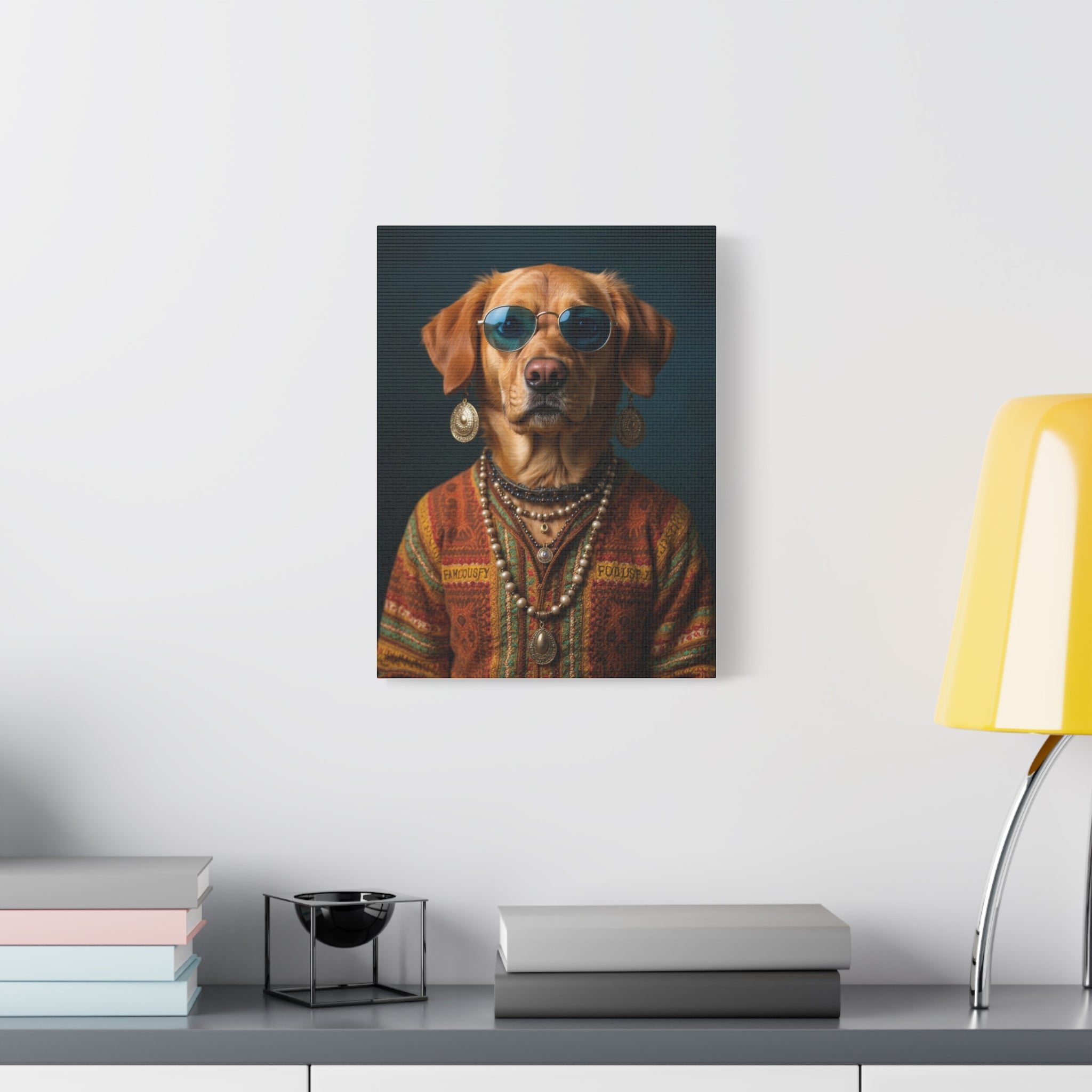 Dog Portrait Canvas - Hippy Style - 088f9d5a