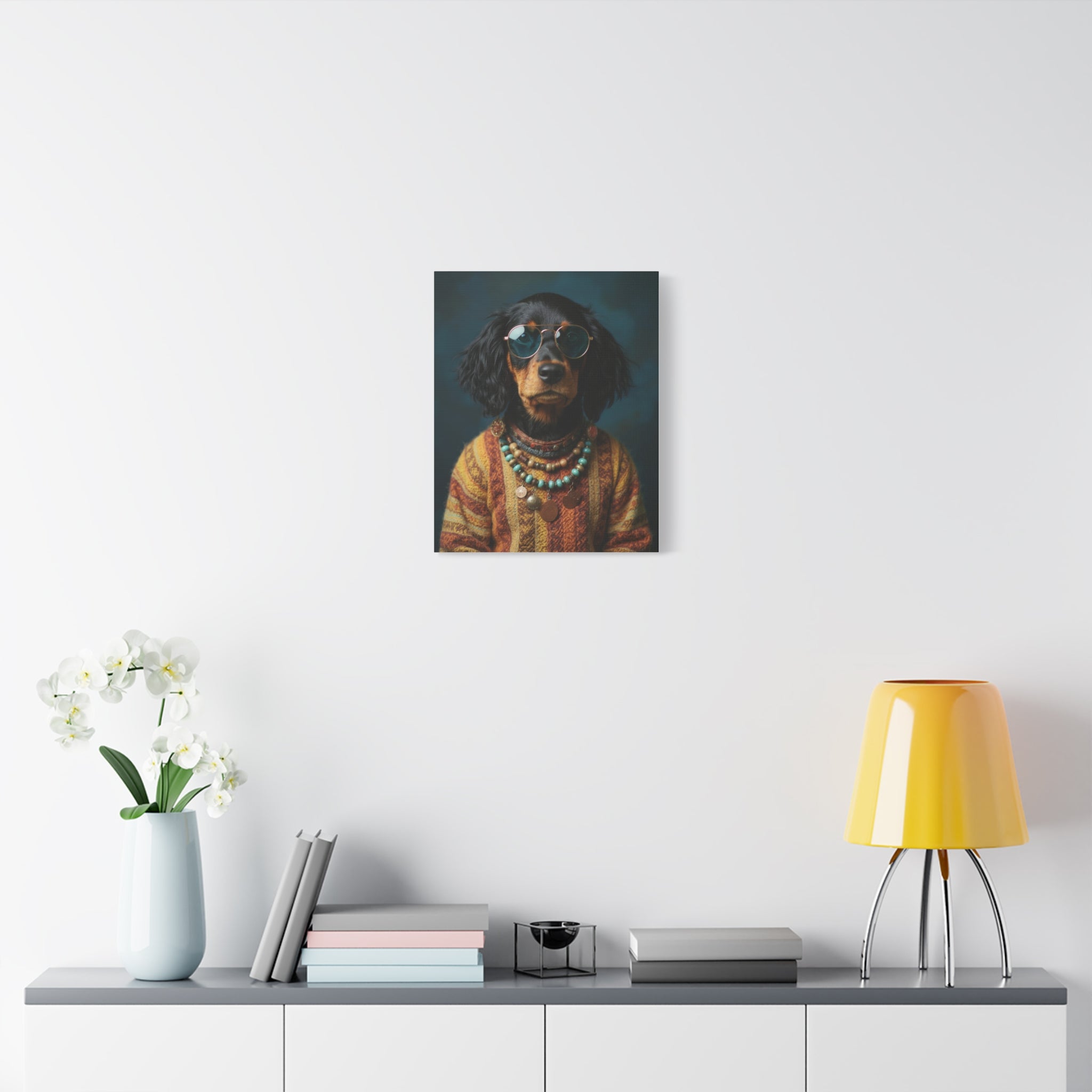 Dog Portrait Canvas - Hippy Style - 00f8159f