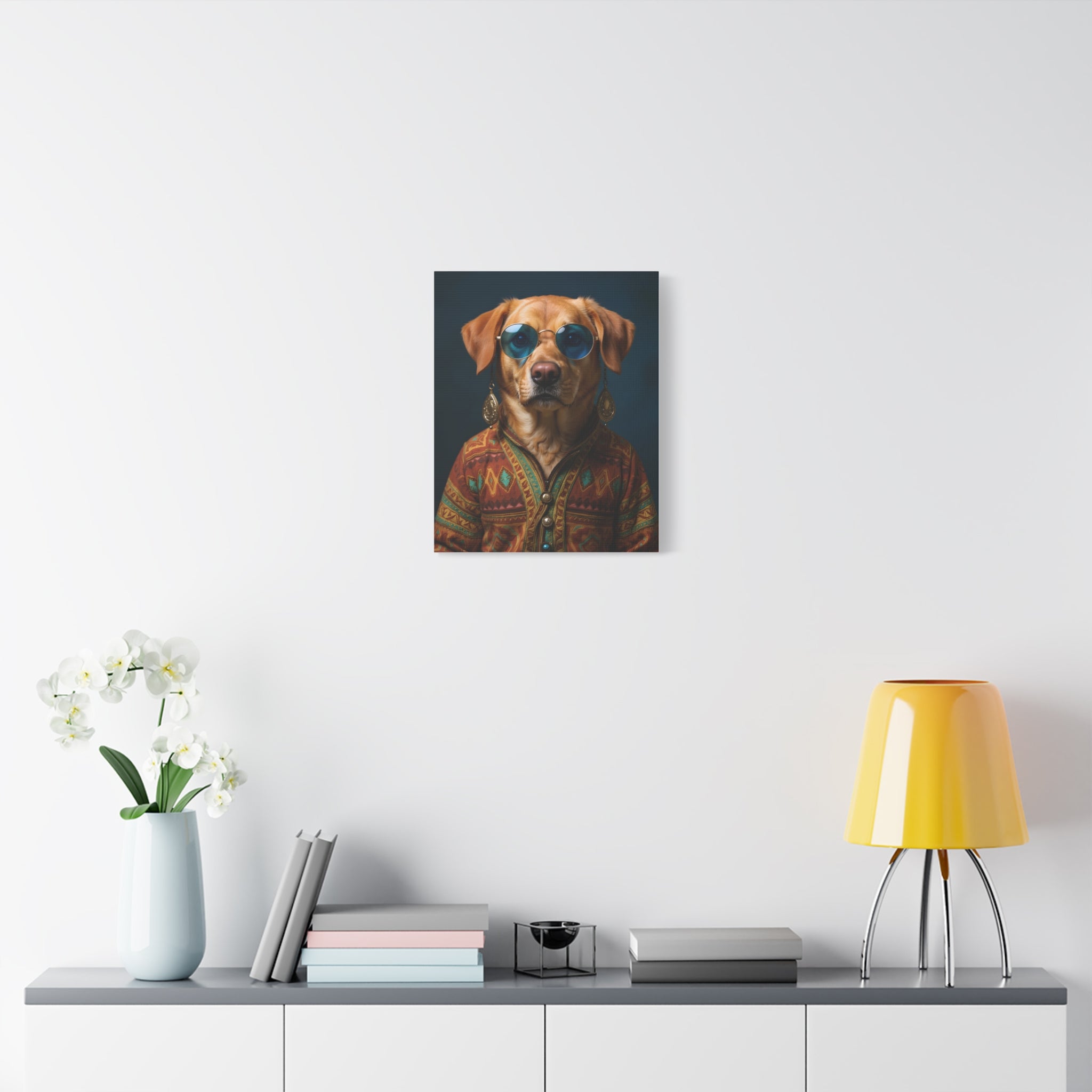 Dog Portrait Canvas - Hippy Style - 5fe9d973
