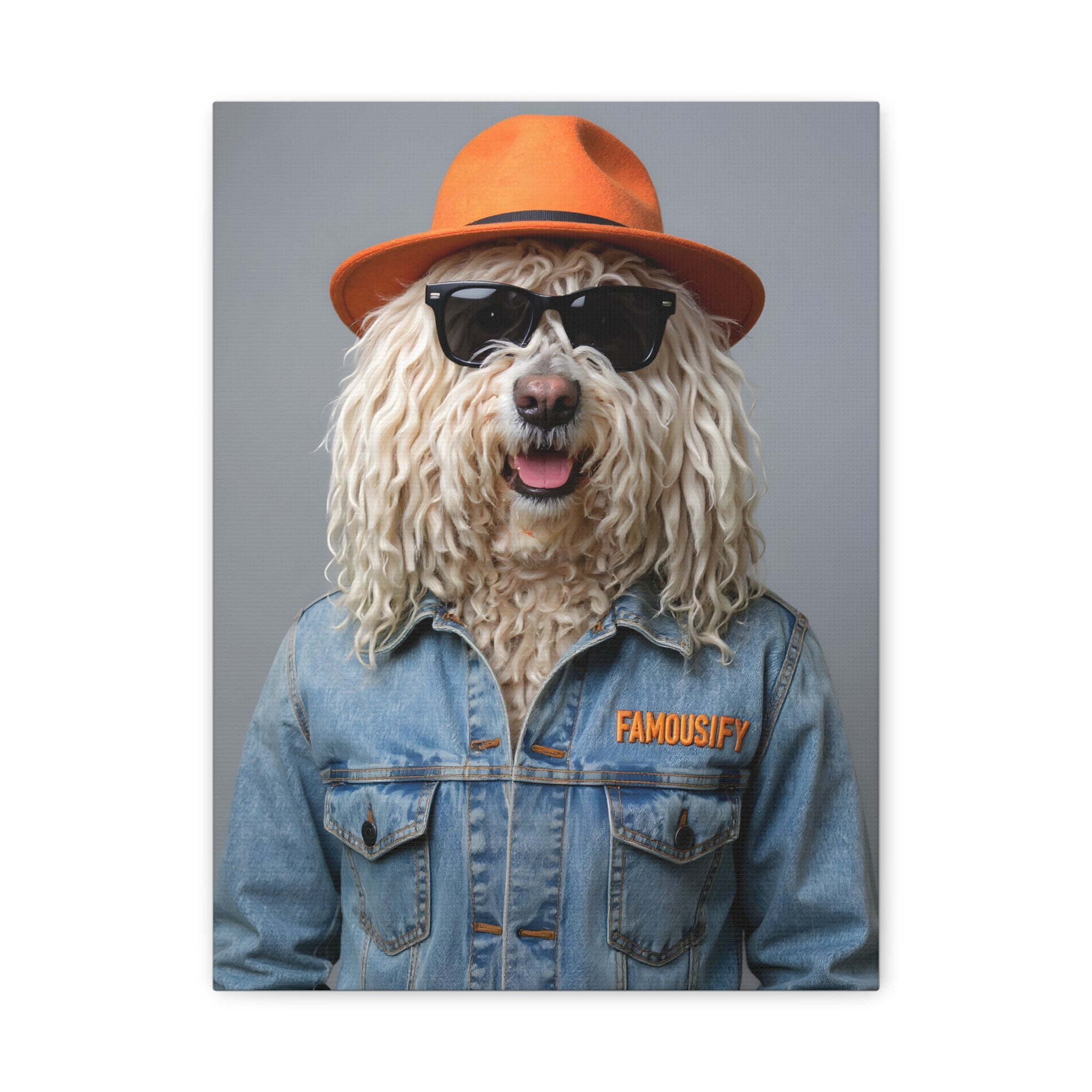 Dog Portrait Canvas - Denim Style - be590e2f