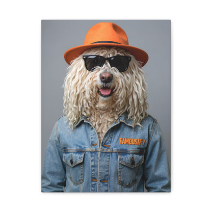 Dog Portrait Canvas - Denim Style - be590e2f