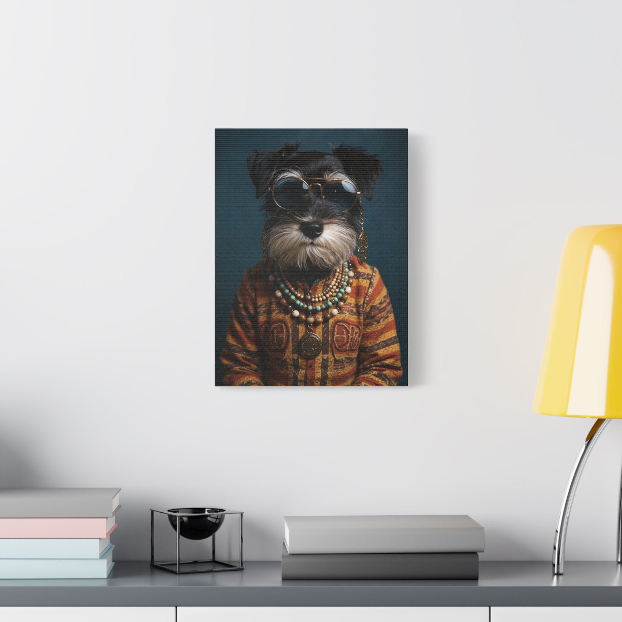 Dog Portrait Canvas - Hippy Style - 0add9bad