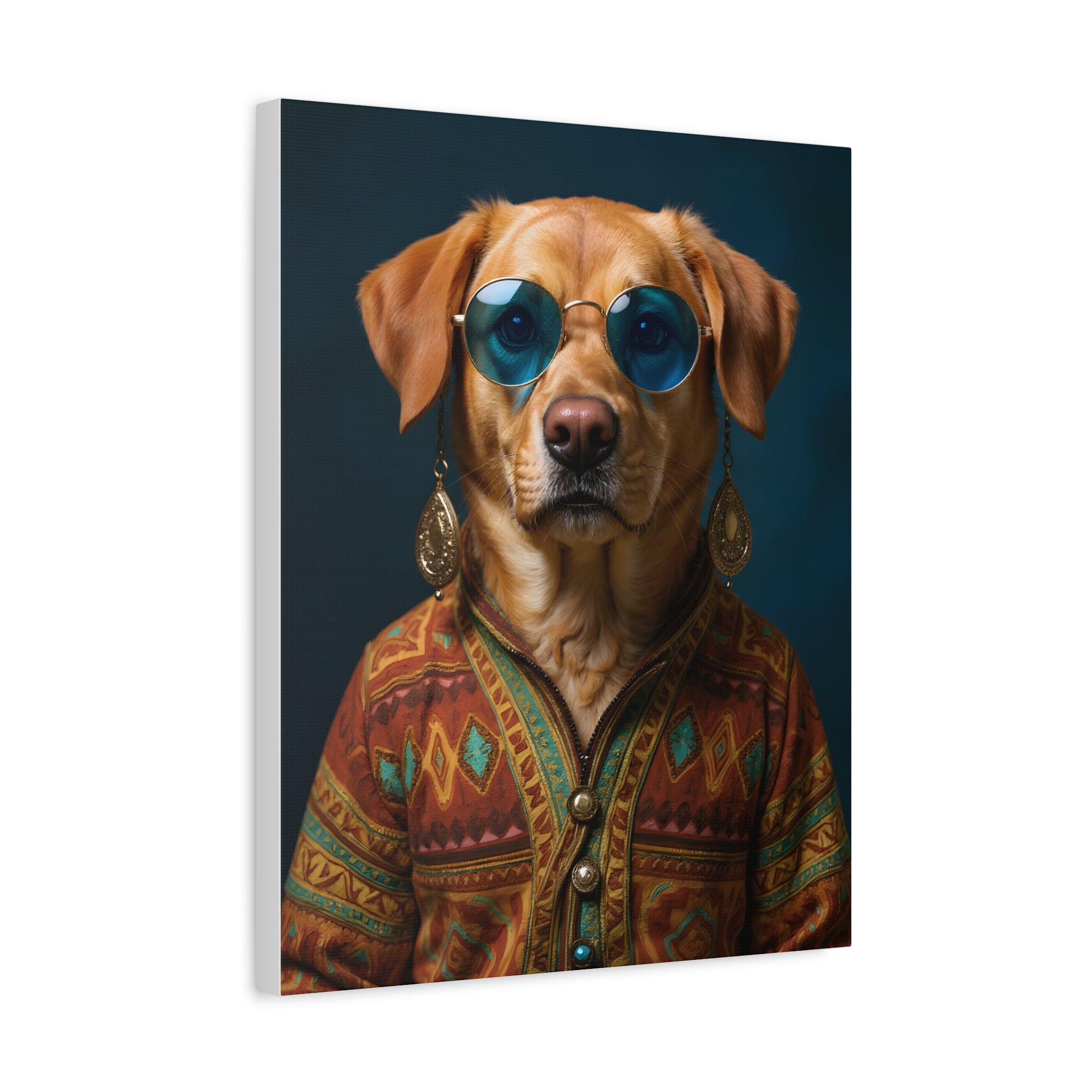 Dog Portrait Canvas - Hippy Style - 5fe9d973