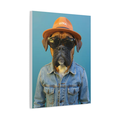 Dog Portrait Canvas - Denim Style - daee25e9