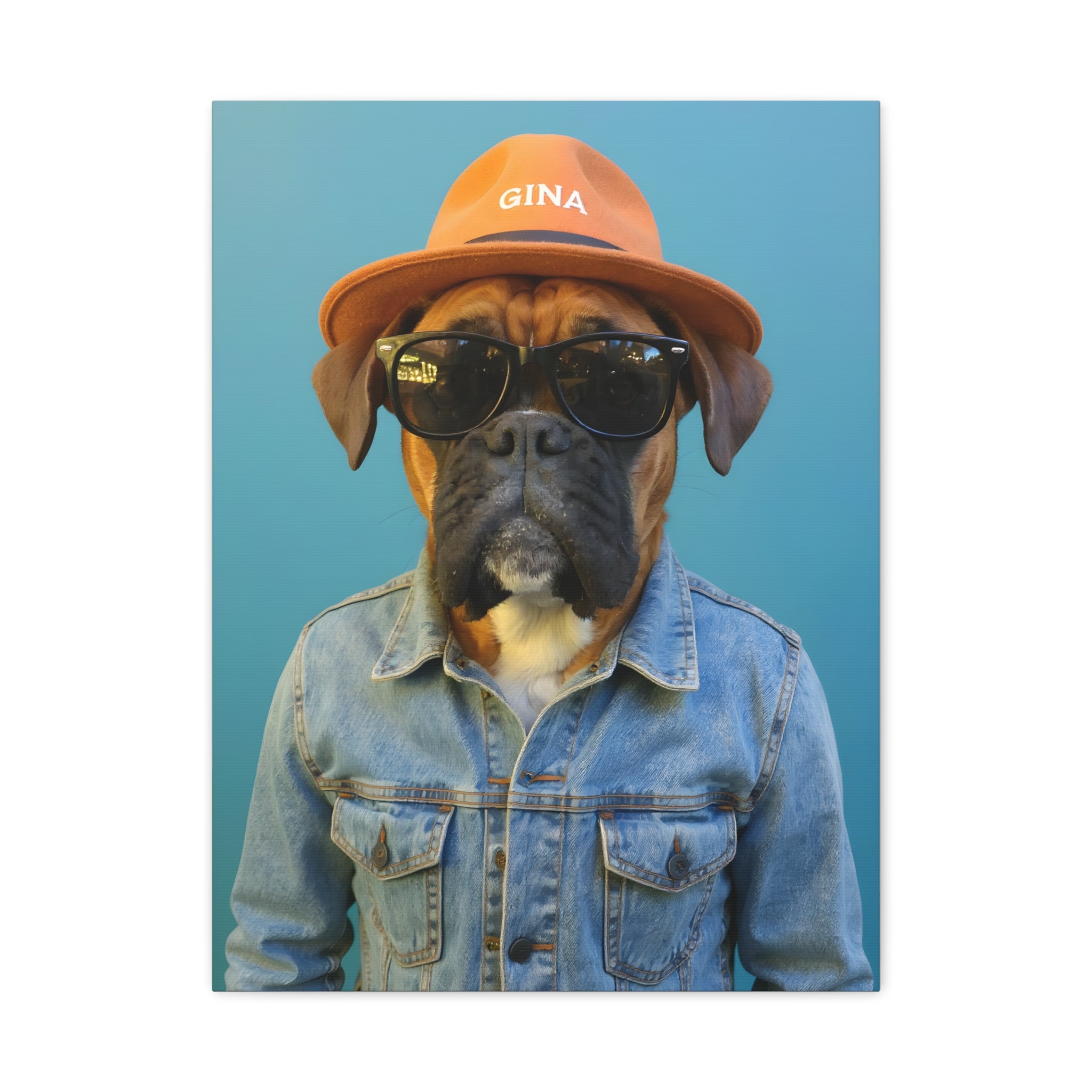 Dog Portrait Canvas - Denim Style - daee25e9