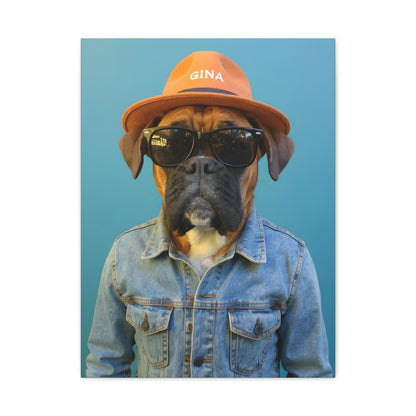 Dog Portrait Canvas - Denim Style - daee25e9
