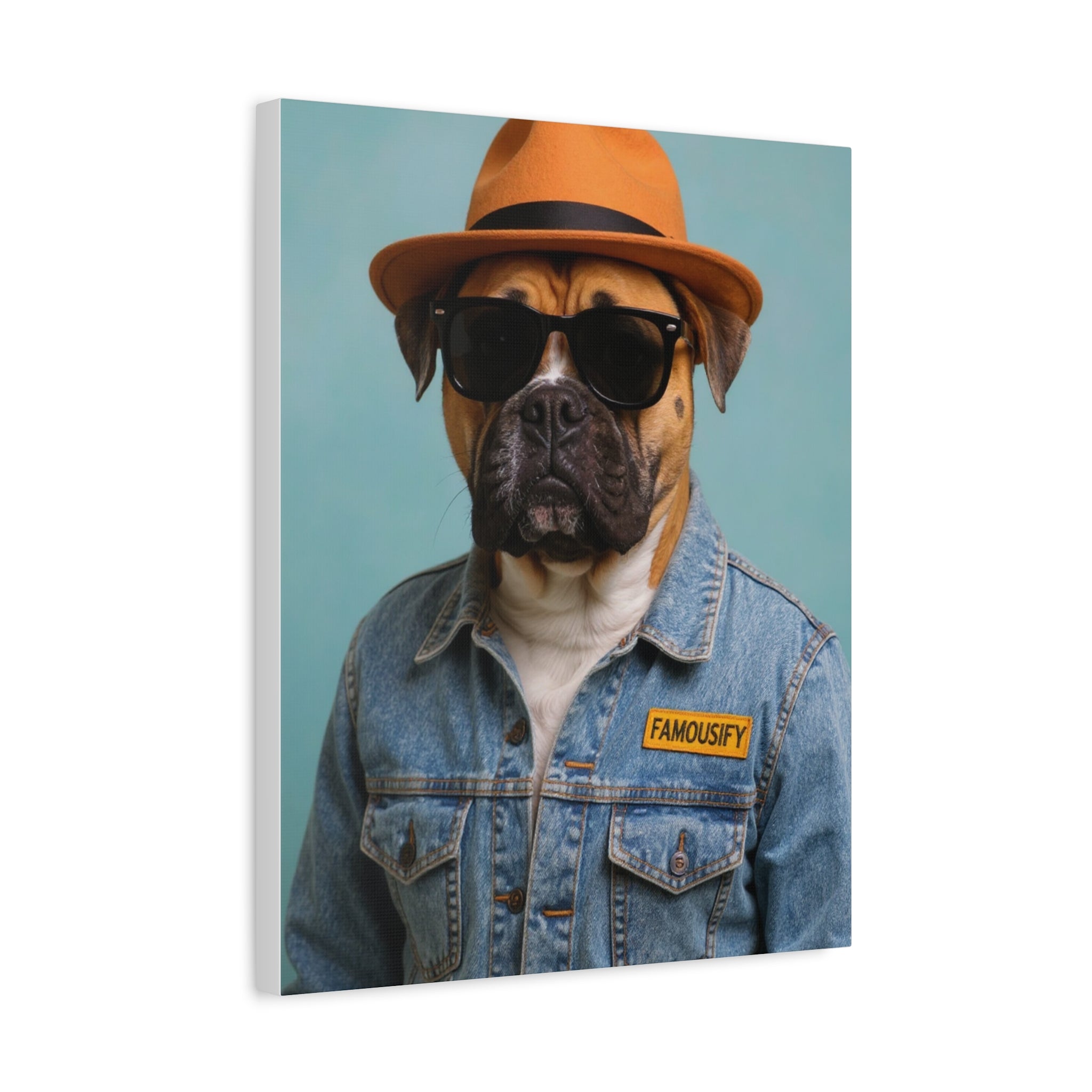Dog Portrait Canvas - Denim Style - d23b6251