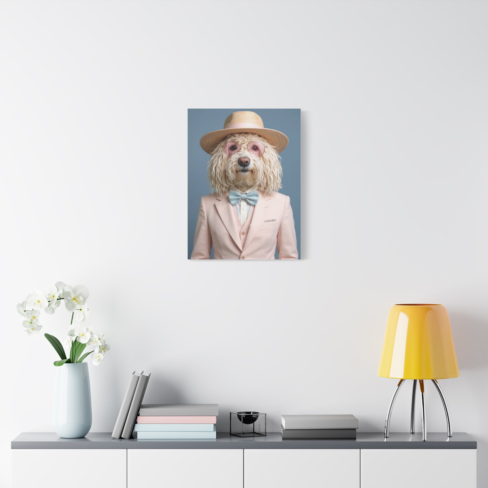 Dog Portrait Canvas - Pink Style - f7c51127