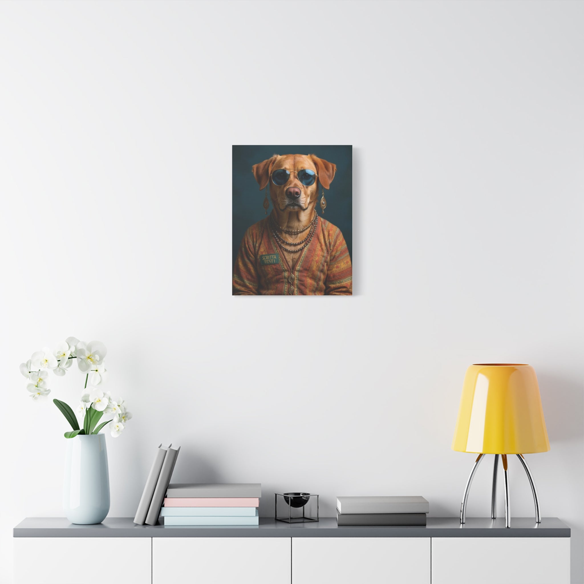 Dog Portrait Canvas - Hippy Style - 6029cf71