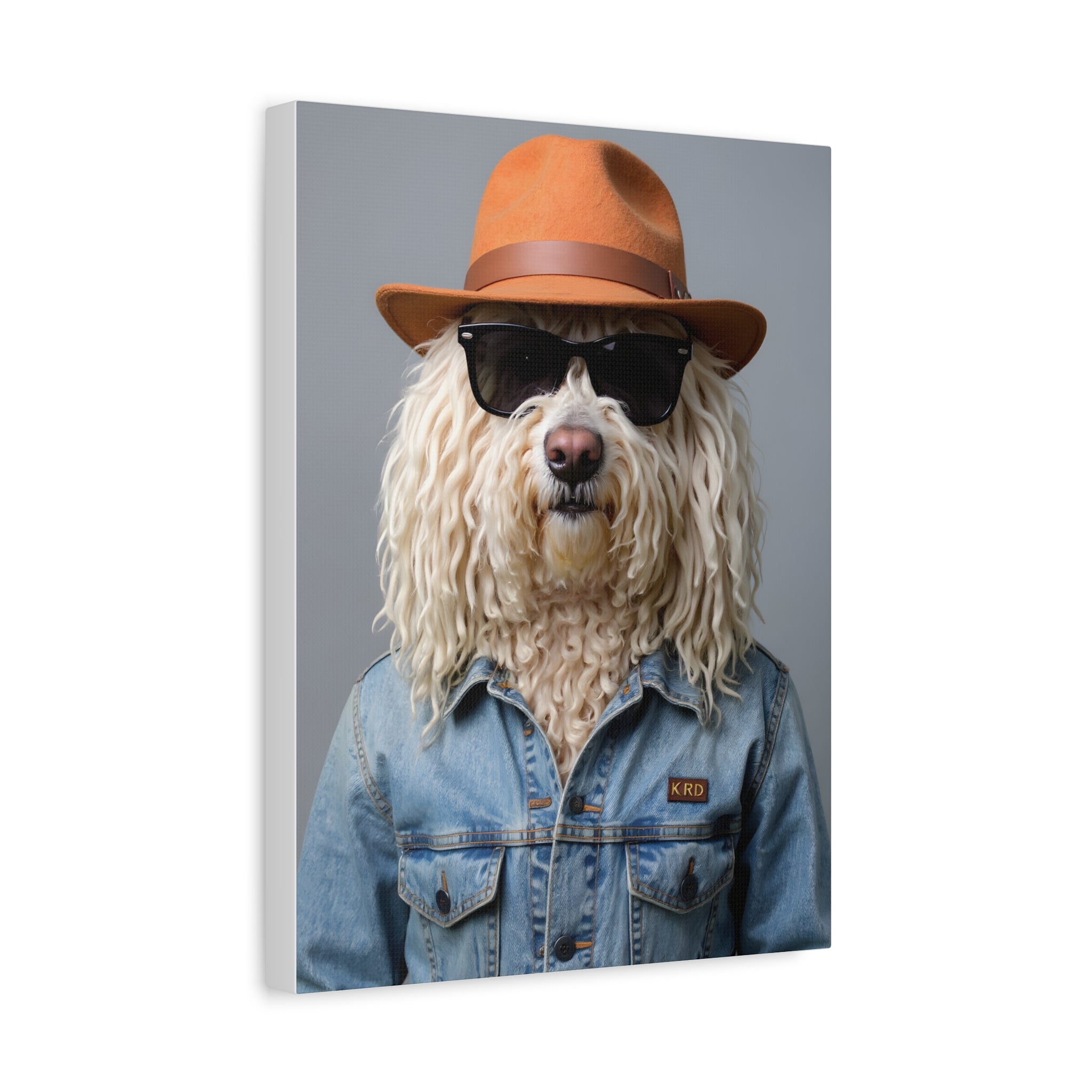Dog Portrait Canvas - Denim Style - 1f8792bc