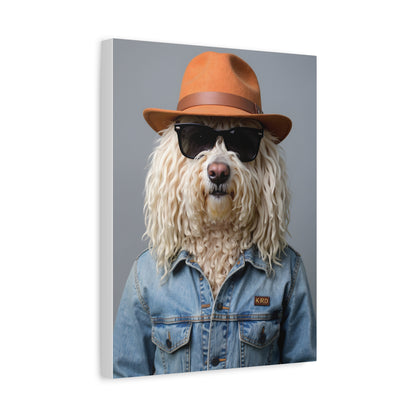 Dog Portrait Canvas - Denim Style - 1f8792bc