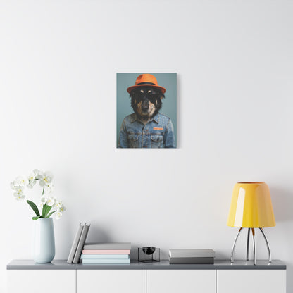 Dog Portrait Canvas - Denim Style - b28353ac