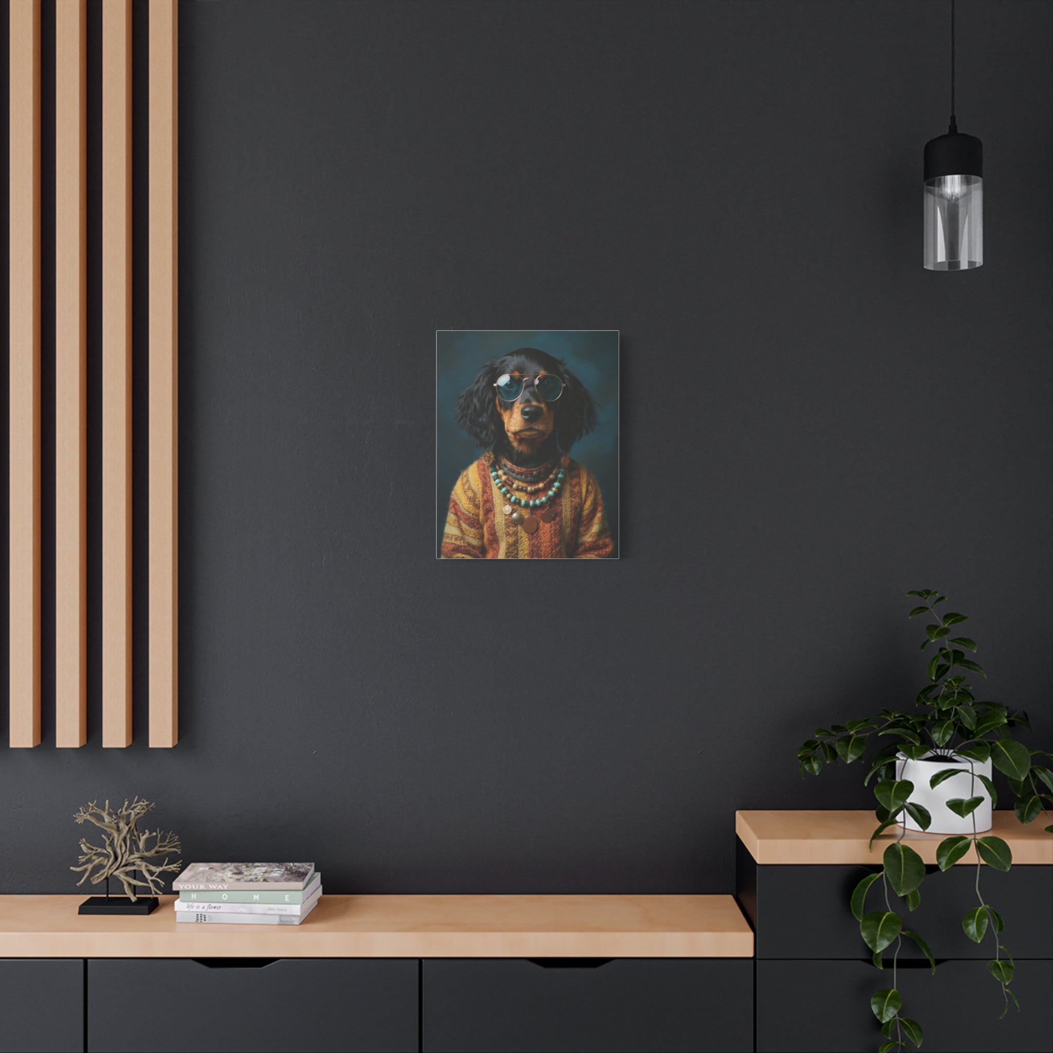 Dog Portrait Canvas - Hippy Style - 00f8159f