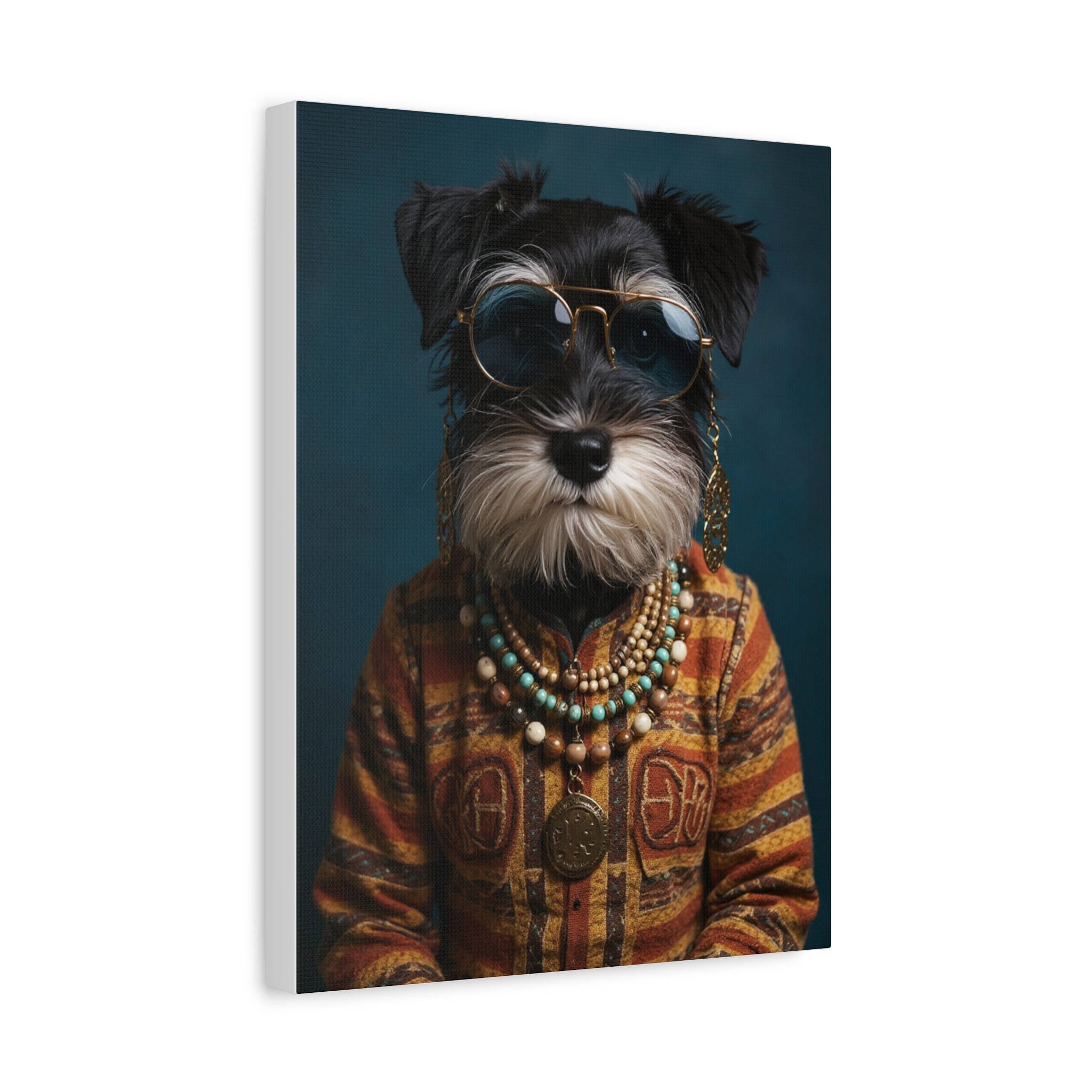Dog Portrait Canvas - Hippy Style - 0add9bad