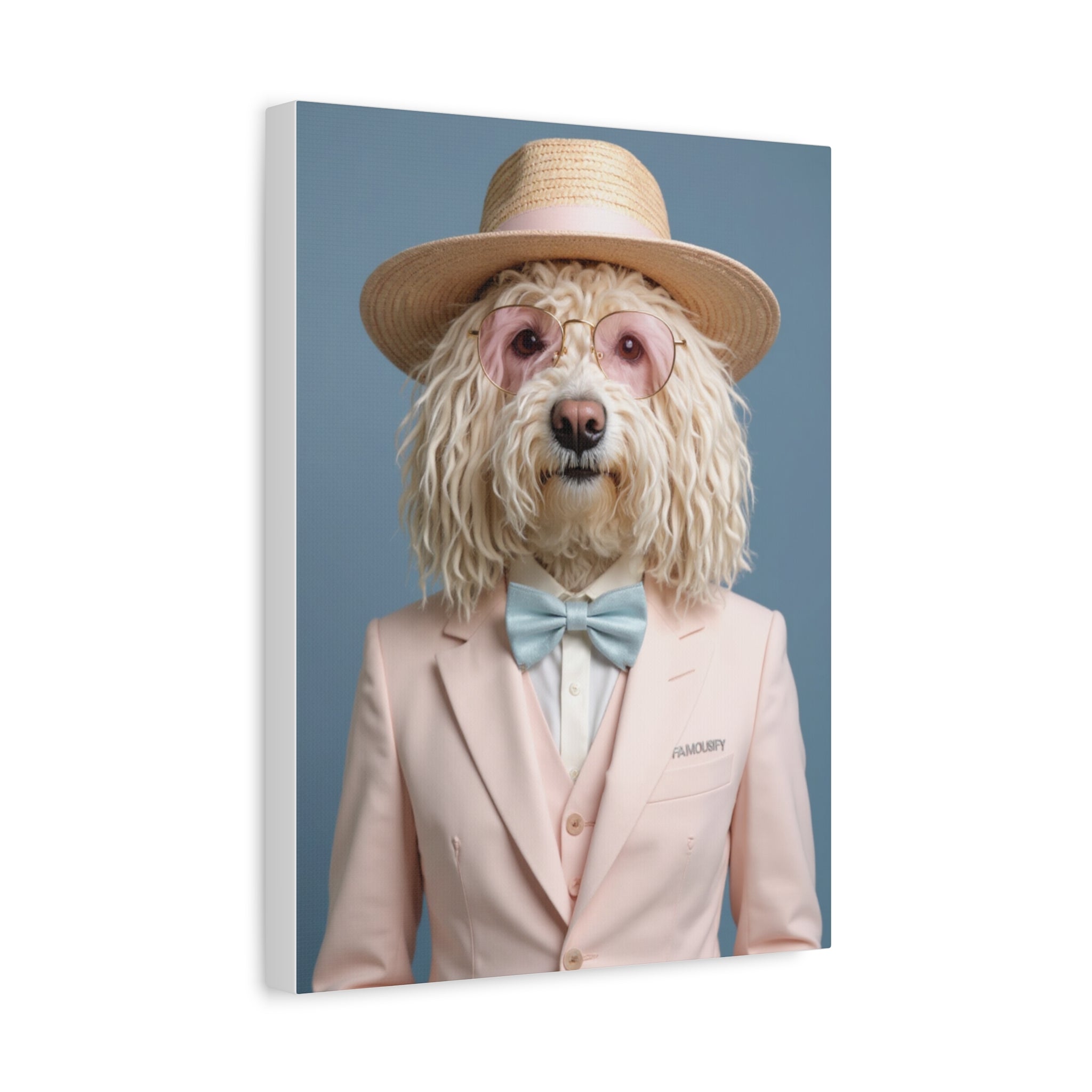 Dog Portrait Canvas - Pink Style - f7c51127