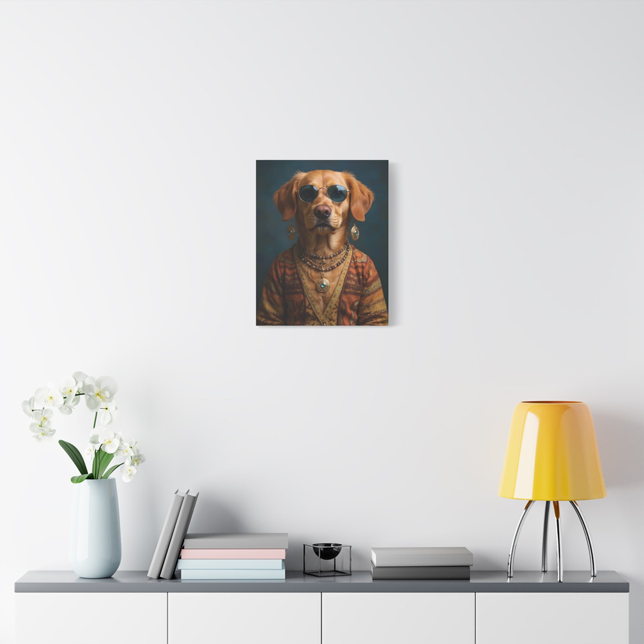 Dog Portrait Canvas - Hippy Style - e506a06d