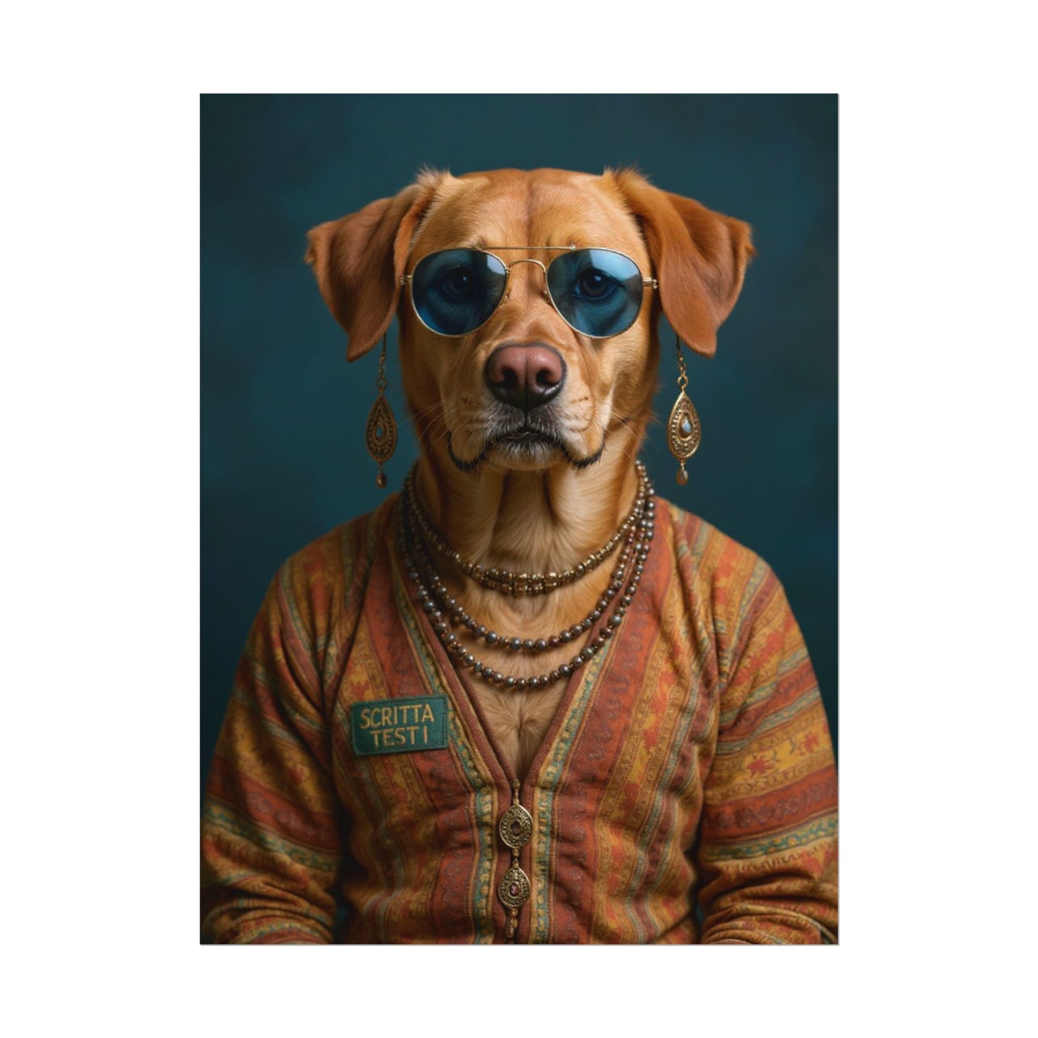 Dog Portrait FinArt - Hippy Style - b41a7cbd