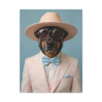 Dog Portrait Canvas - Pink Style - 45ea10e4