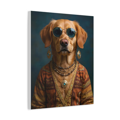 Dog Portrait Canvas - Hippy Style - e506a06d