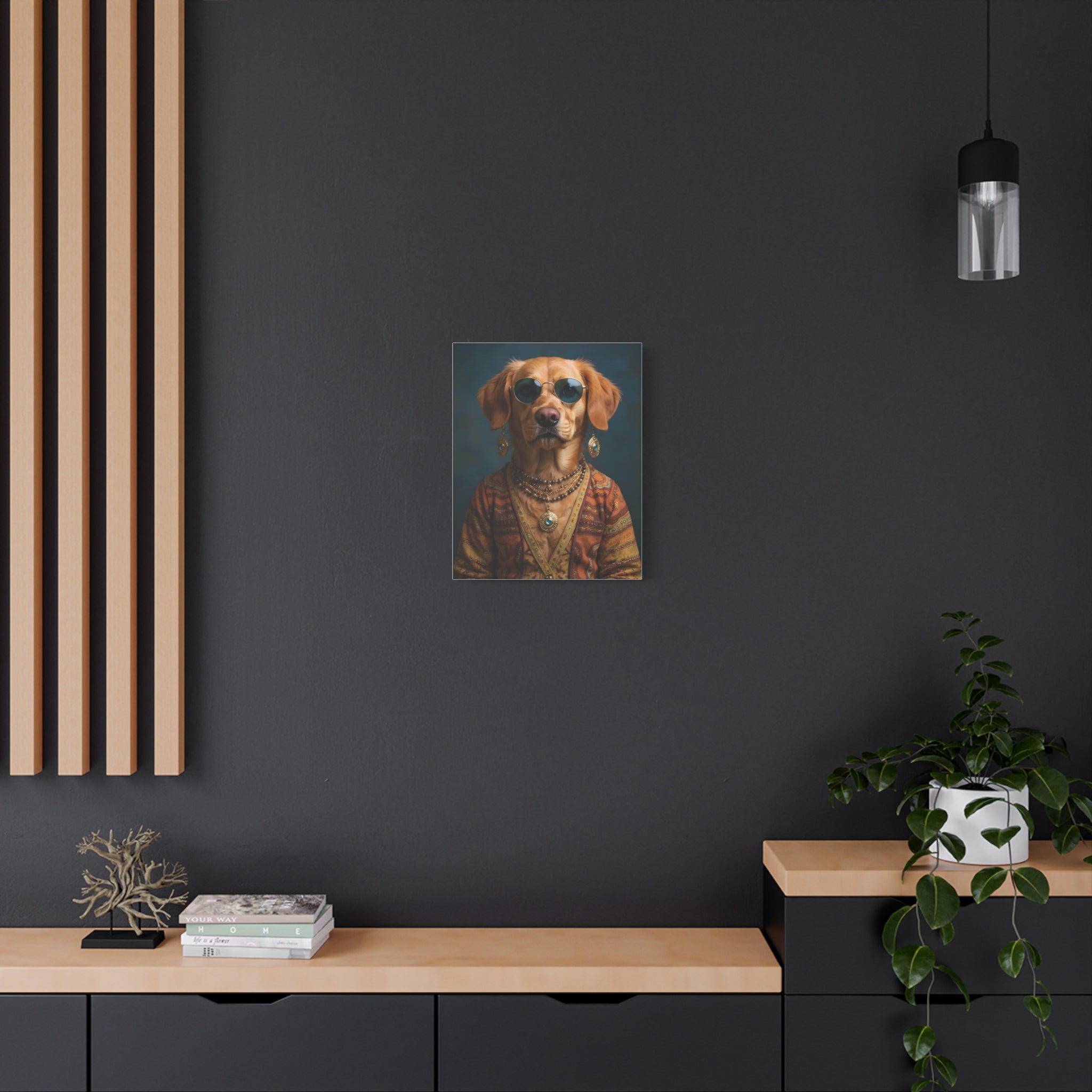 Dog Portrait Canvas - Hippy Style - e506a06d
