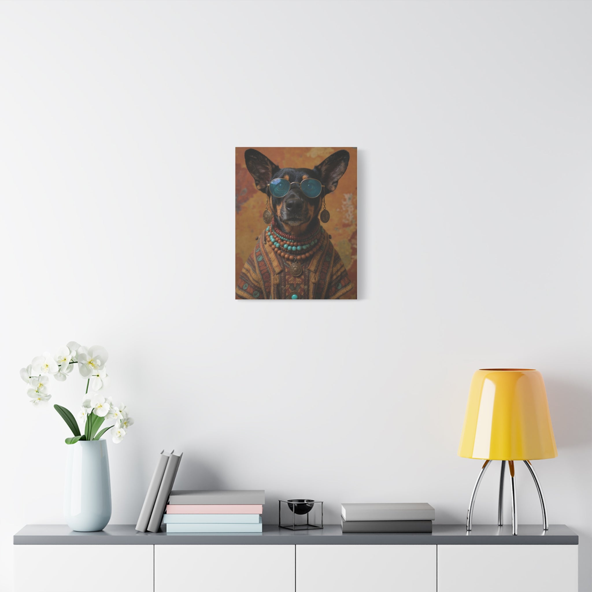 Dog Portrait Canvas - Hippy Style - 1cb59eef