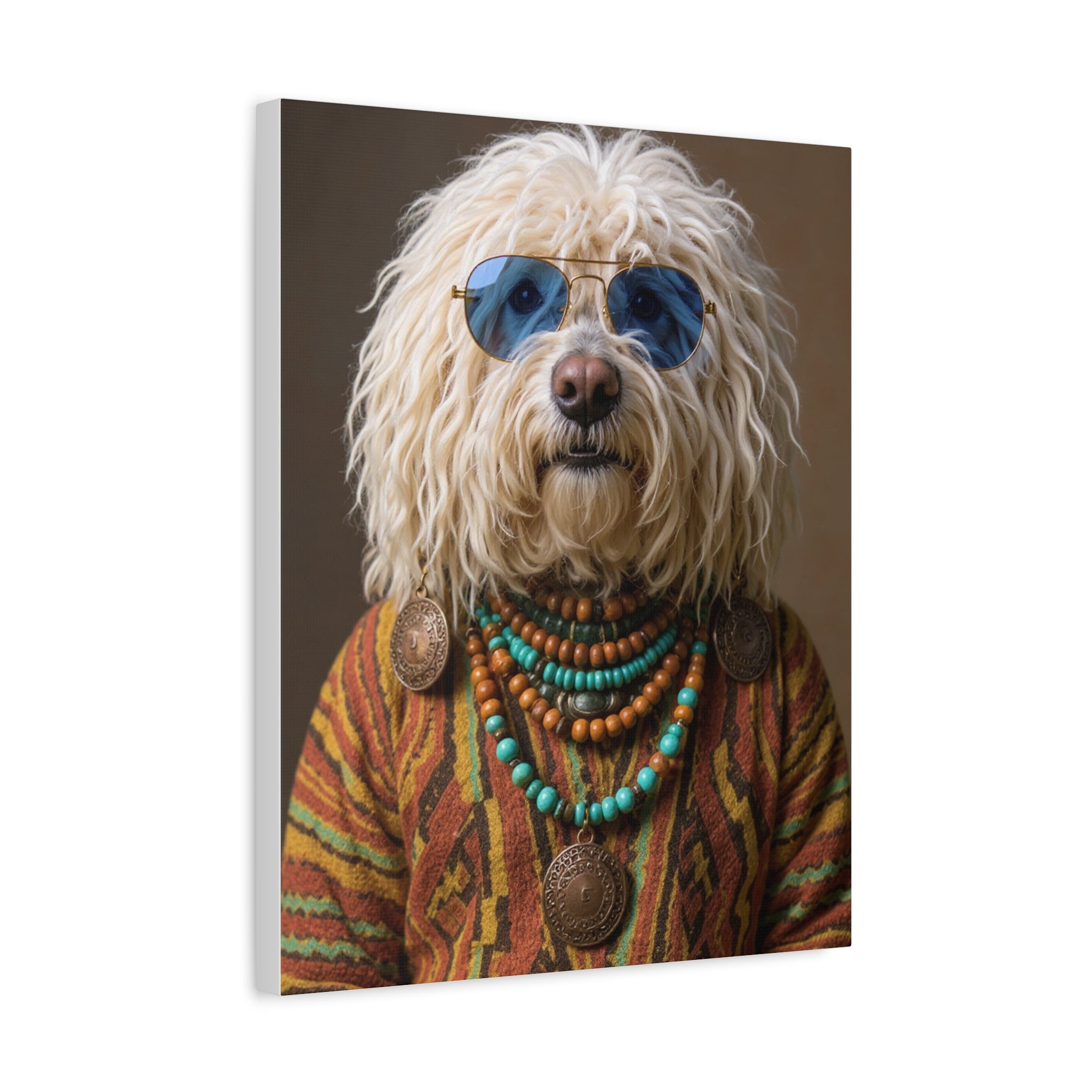Dog Portrait Canvas - Hippy Style - cdd2d15b