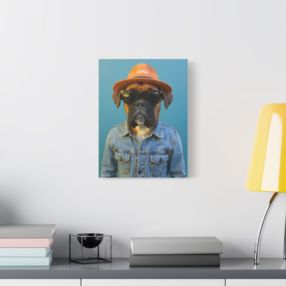 Dog Portrait Canvas - Denim Style - daee25e9