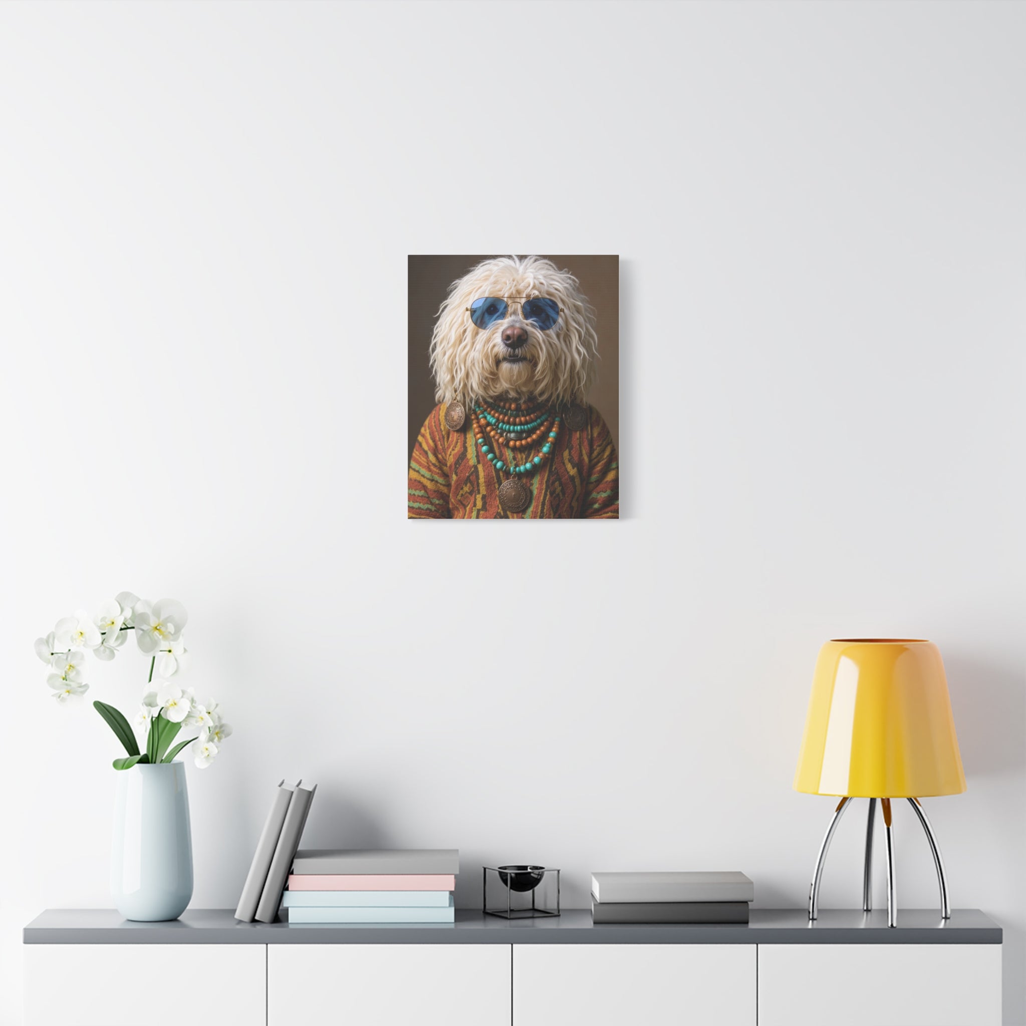 Dog Portrait Canvas - Hippy Style - cdd2d15b