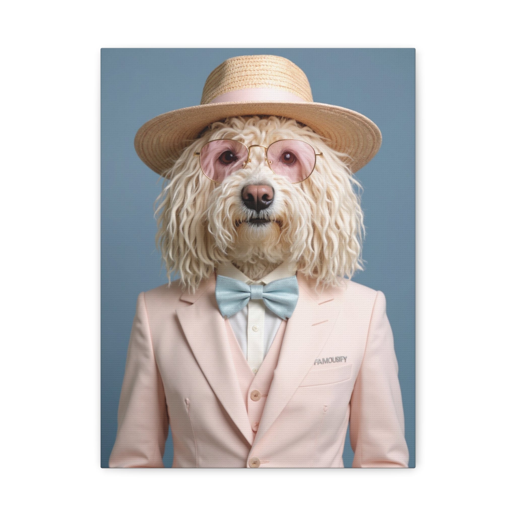 Dog Portrait Canvas - Pink Style - f7c51127