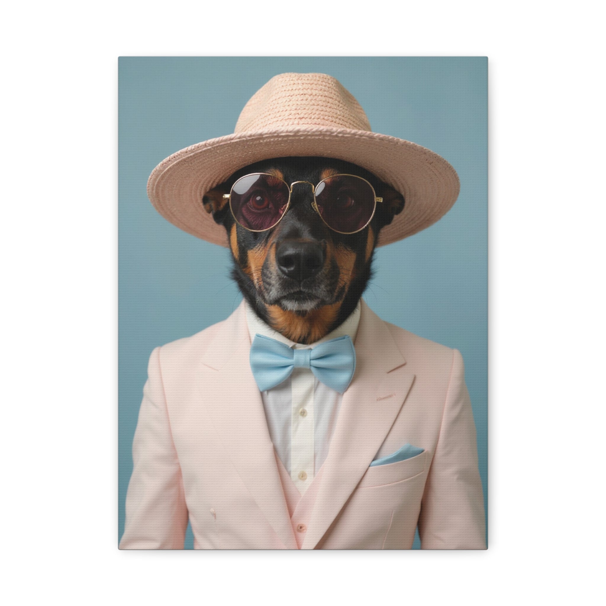 Dog Portrait Canvas - Pink Style - 45ea10e4