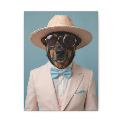 Dog Portrait Canvas - Pink Style - 45ea10e4