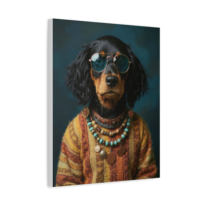 Dog Portrait Canvas - Hippy Style - 00f8159f